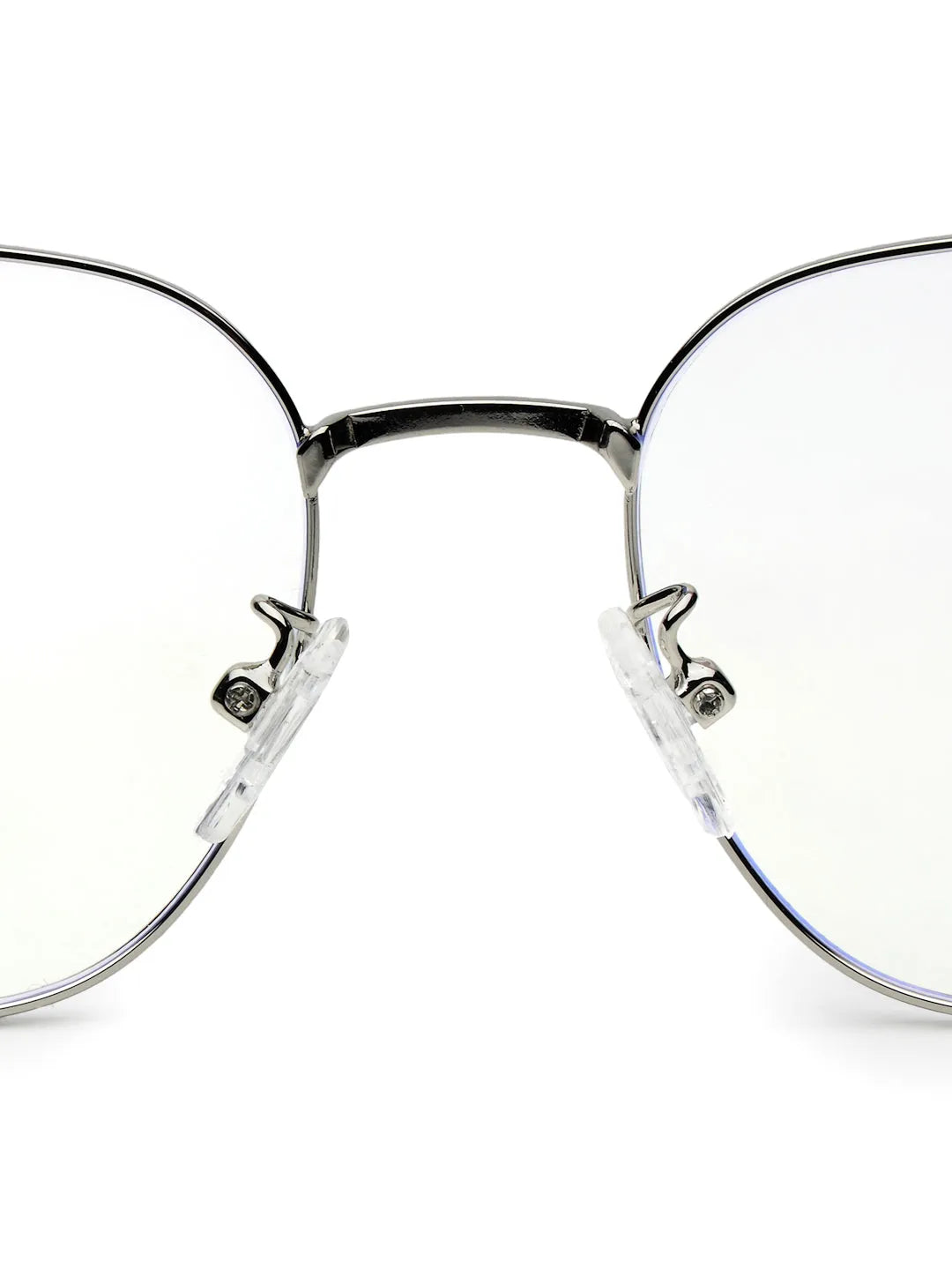 Frostis | Silver Small Full Rim Hexagonal Computer Glasses for Men & Women [Blue Block]