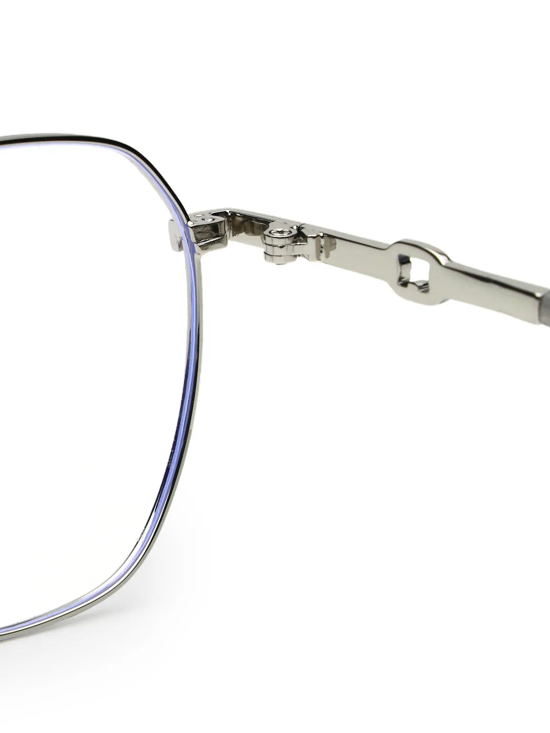 Frostis | Silver Small Full Rim Hexagonal Computer Glasses for Men & Women [Blue Block]