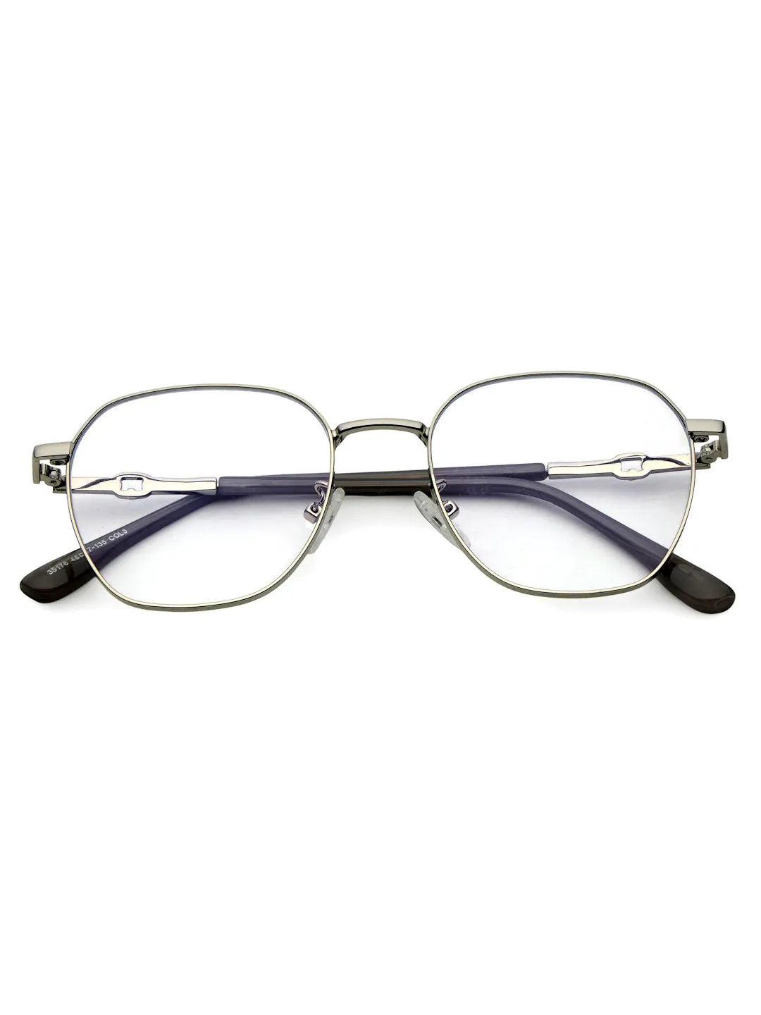 Frostis | Silver Small Full Rim Hexagonal Computer Glasses for Men & Women [Blue Block]
