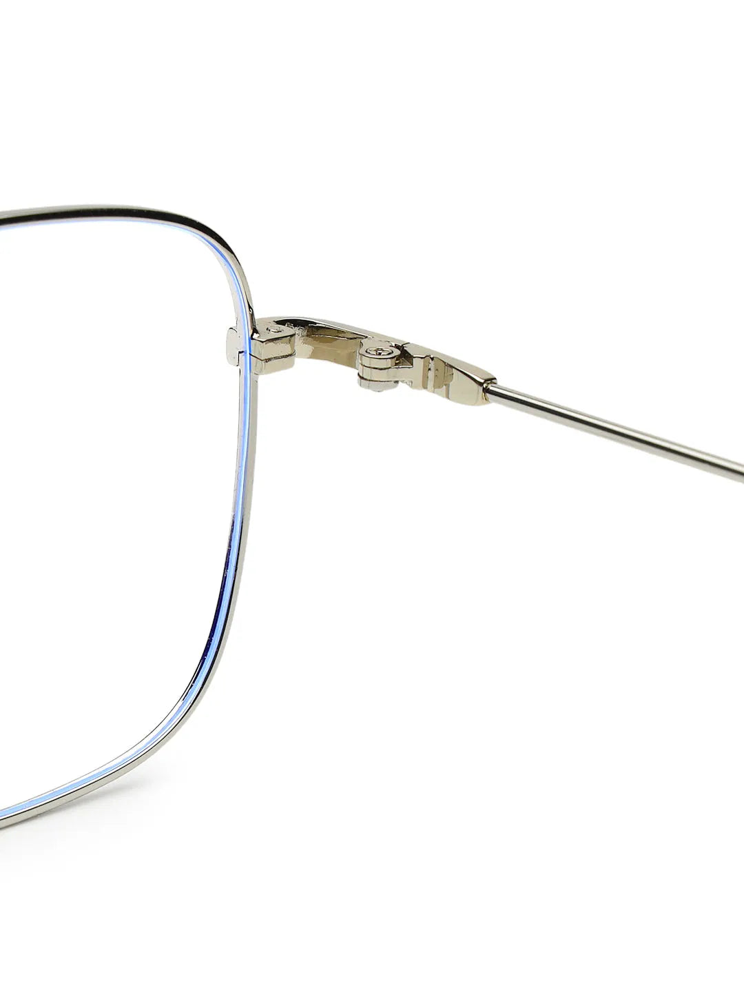 Jovion | Black & Silver Medium Full Rim RECTANGLE Computer Glasses for Men & Women [Blue Block]