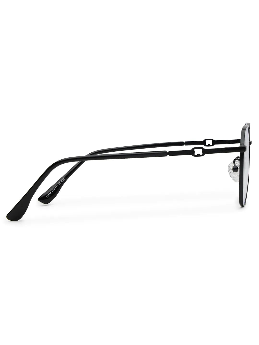 Frostis | Black Small Full Rim Hexagonal Computer Glasses for Men & Women [Blue Block]