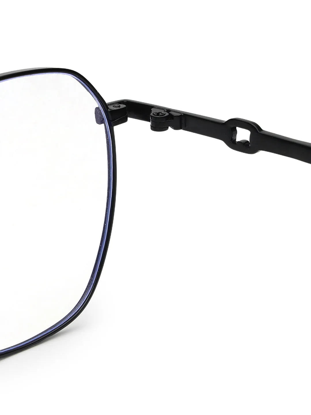 Frostis | Black Small Full Rim Hexagonal Computer Glasses for Men & Women [Blue Block]