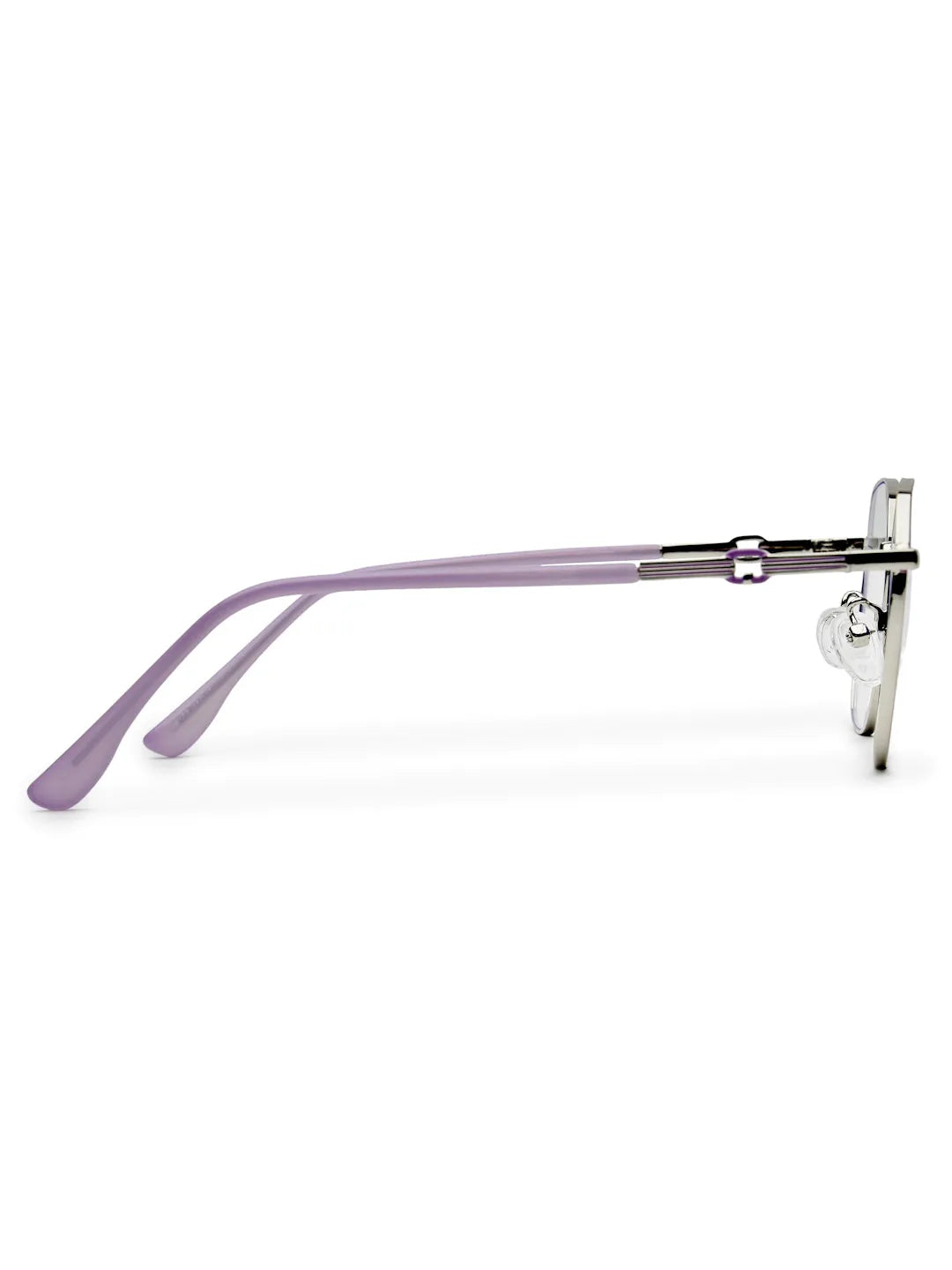 Frostis | Silver & Purple Small Full Rim Hexagonal Computer Glasses for Men & Women [Blue Block]