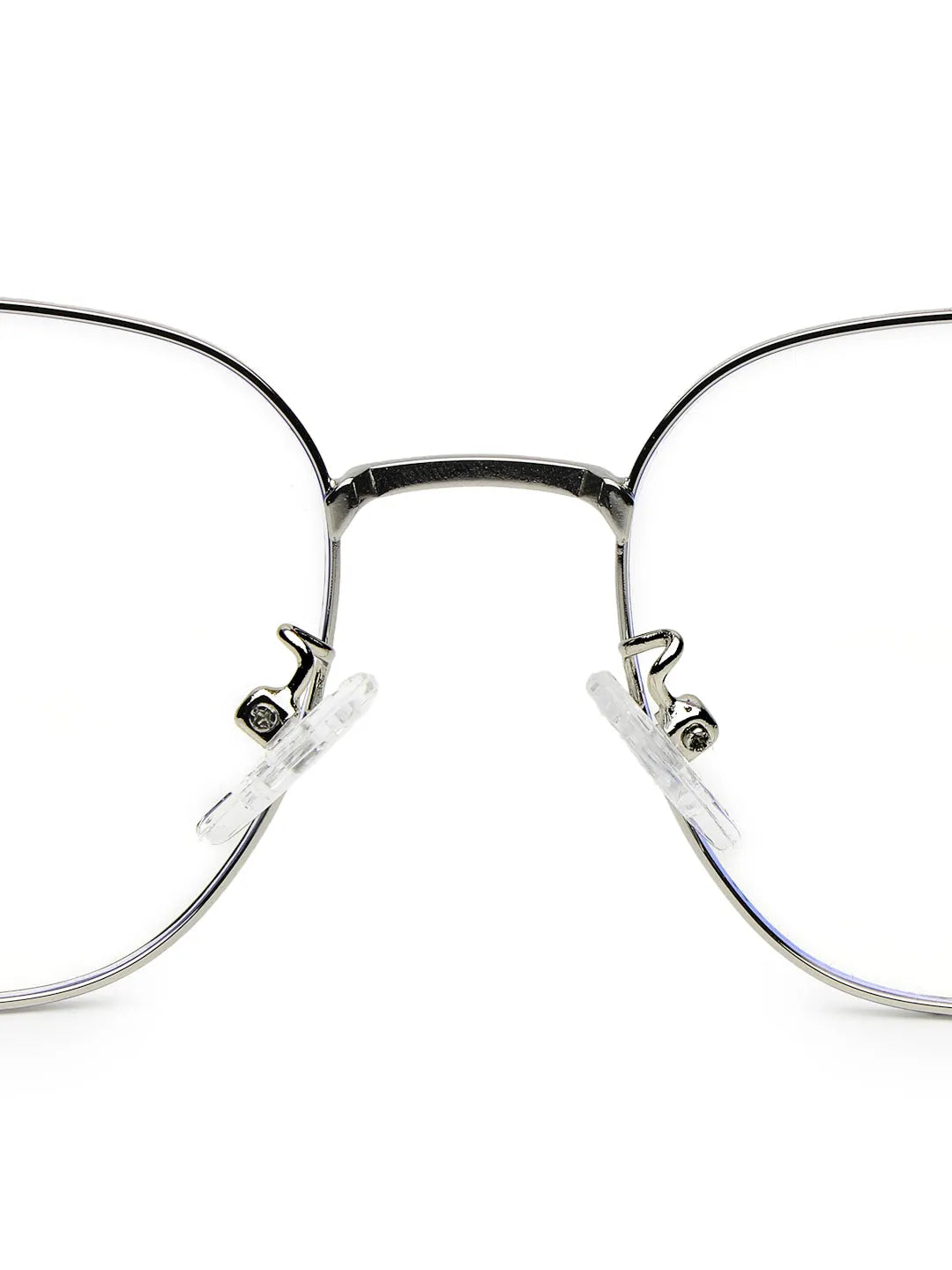 Frostis | Silver & Purple Small Full Rim Hexagonal Computer Glasses for Men & Women [Blue Block]