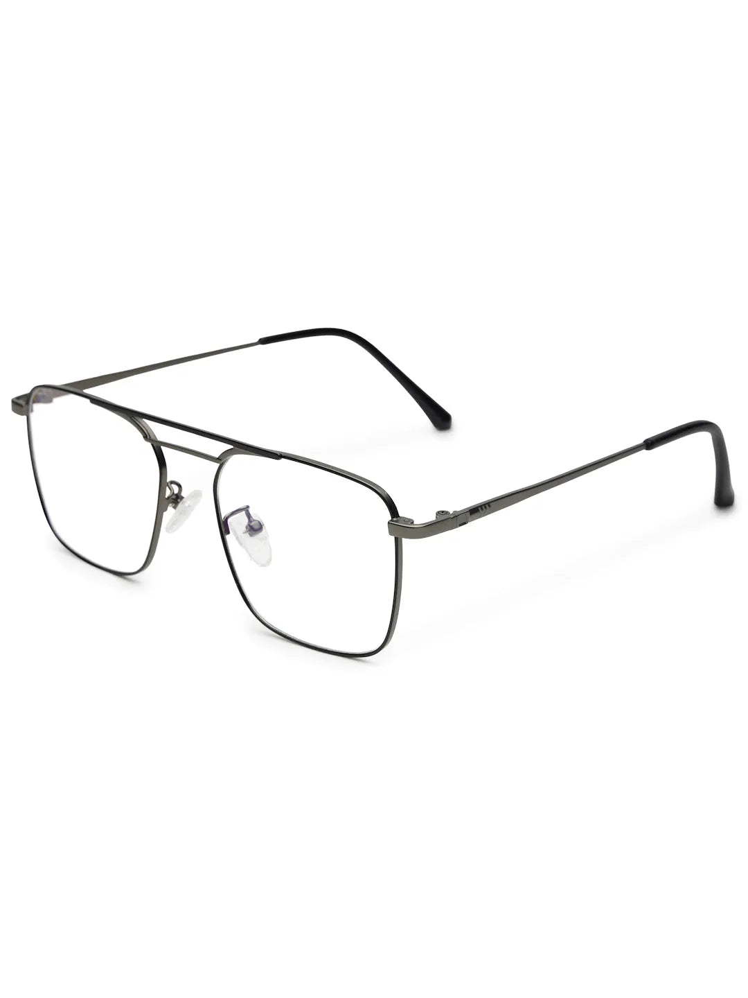 Neuron | Black & Grey Medium Full Rim RECTANGLE Computer Glasses for Men & Women [Blue Block]
