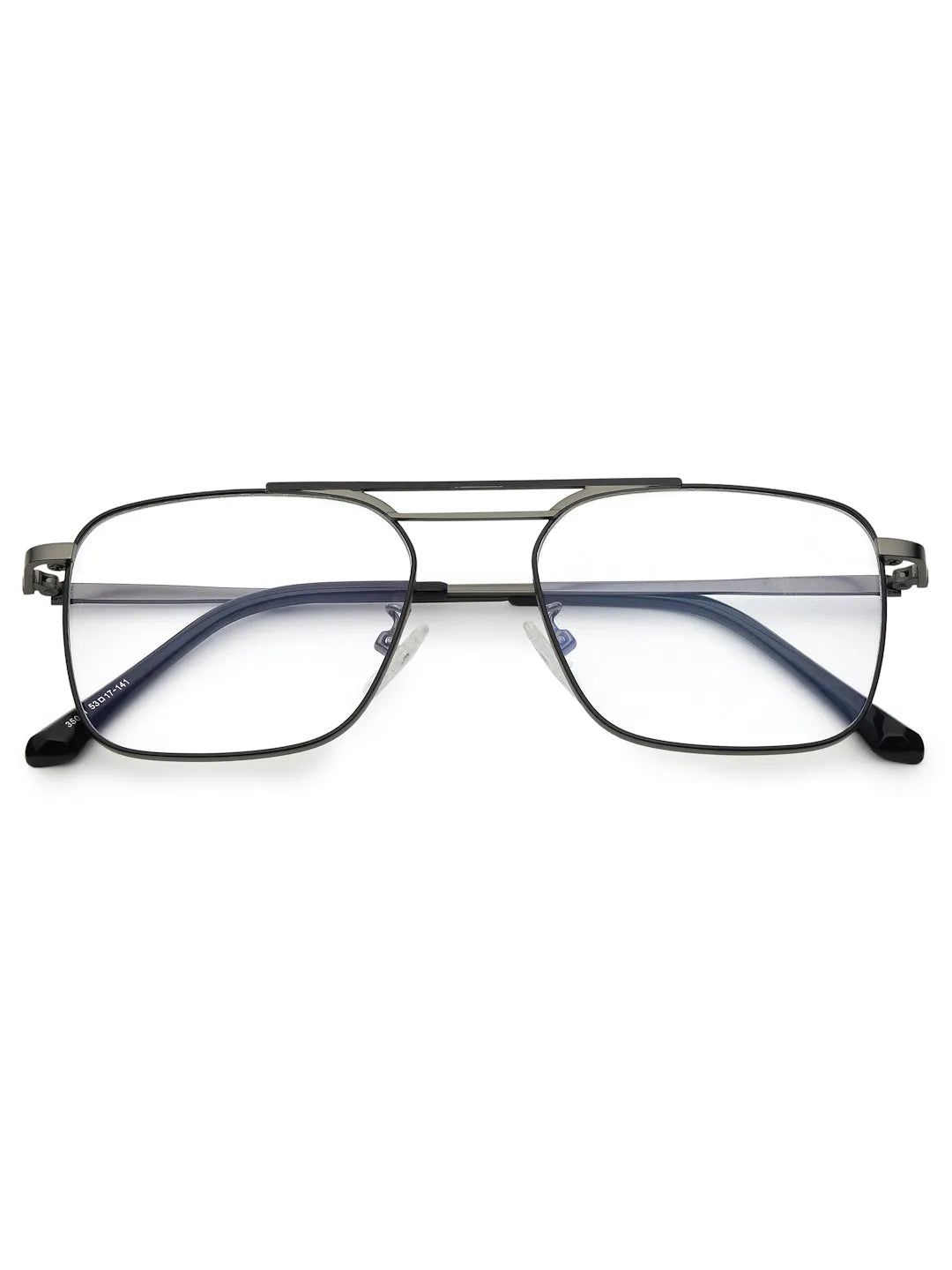 Neuron | Black & Grey Medium Full Rim RECTANGLE Computer Glasses for Men & Women [Blue Block]
