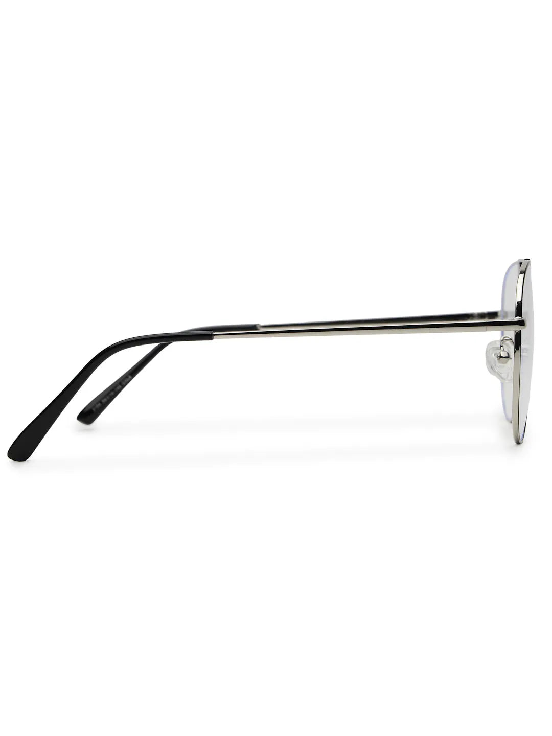 Gravion | Silver & Black Medium Full Rim Aviator Computer Glasses for Men & Women [Blue Block]