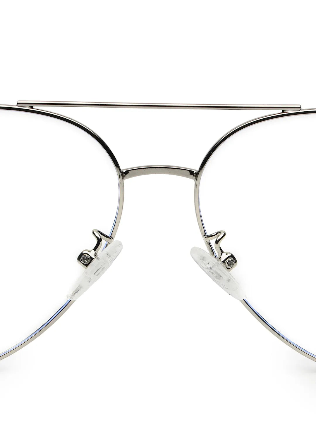 Gravion | Silver & Black Medium Full Rim Aviator Computer Glasses for Men & Women [Blue Block]