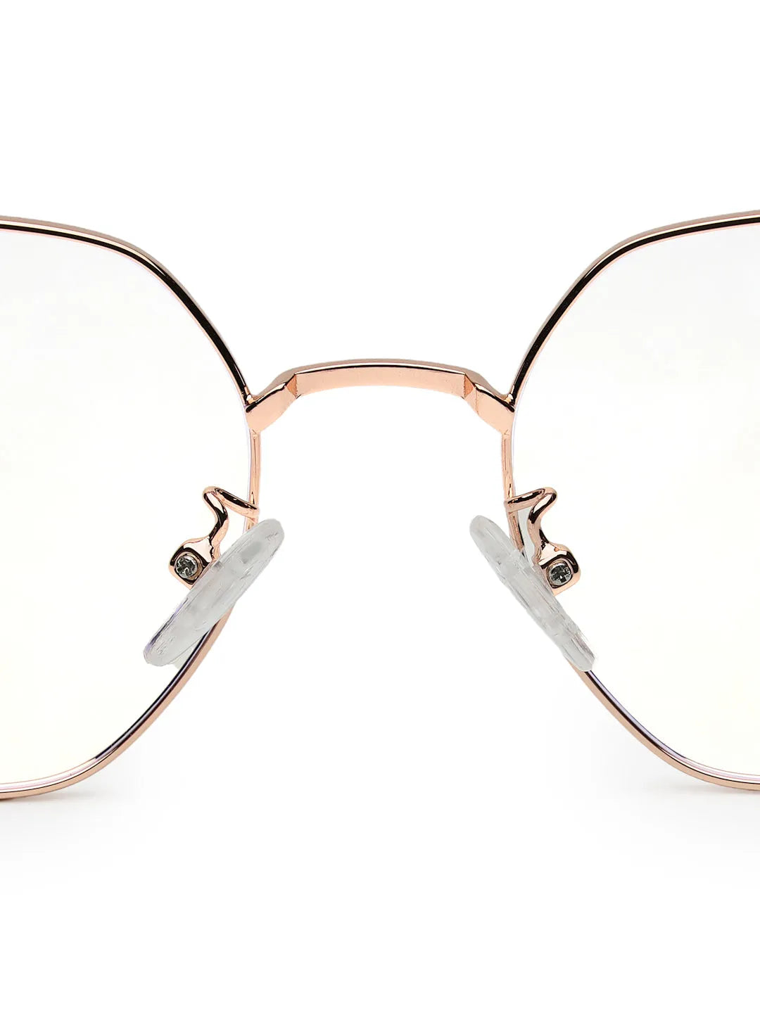 Dravon | Golden Rose Medium Full Rim Hexagonal Computer Glasses for Men & Women [Blue Block]