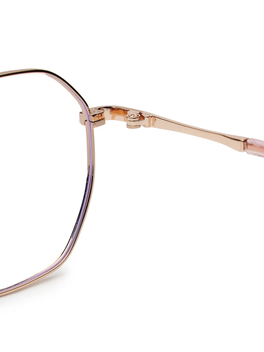 Dravon | Golden Rose Medium Full Rim Hexagonal Computer Glasses for Men & Women [Blue Block]