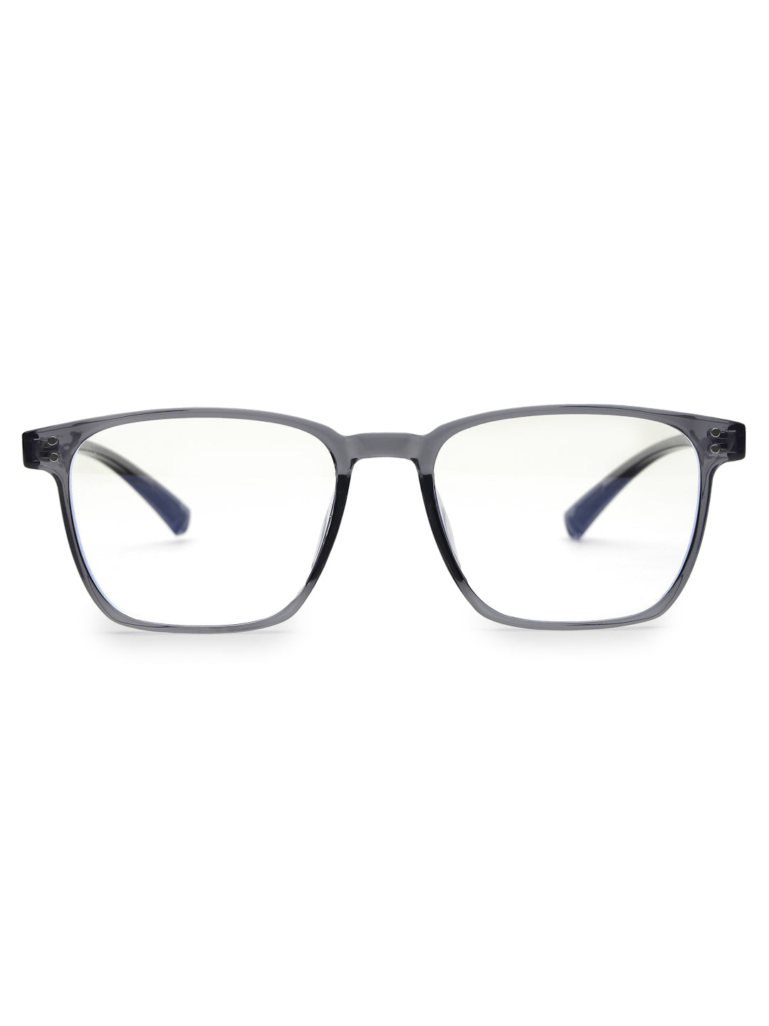 Novara | Grey Medium Full Rim Wayfarer Computer Glasses for Men & Women [Blue Block]