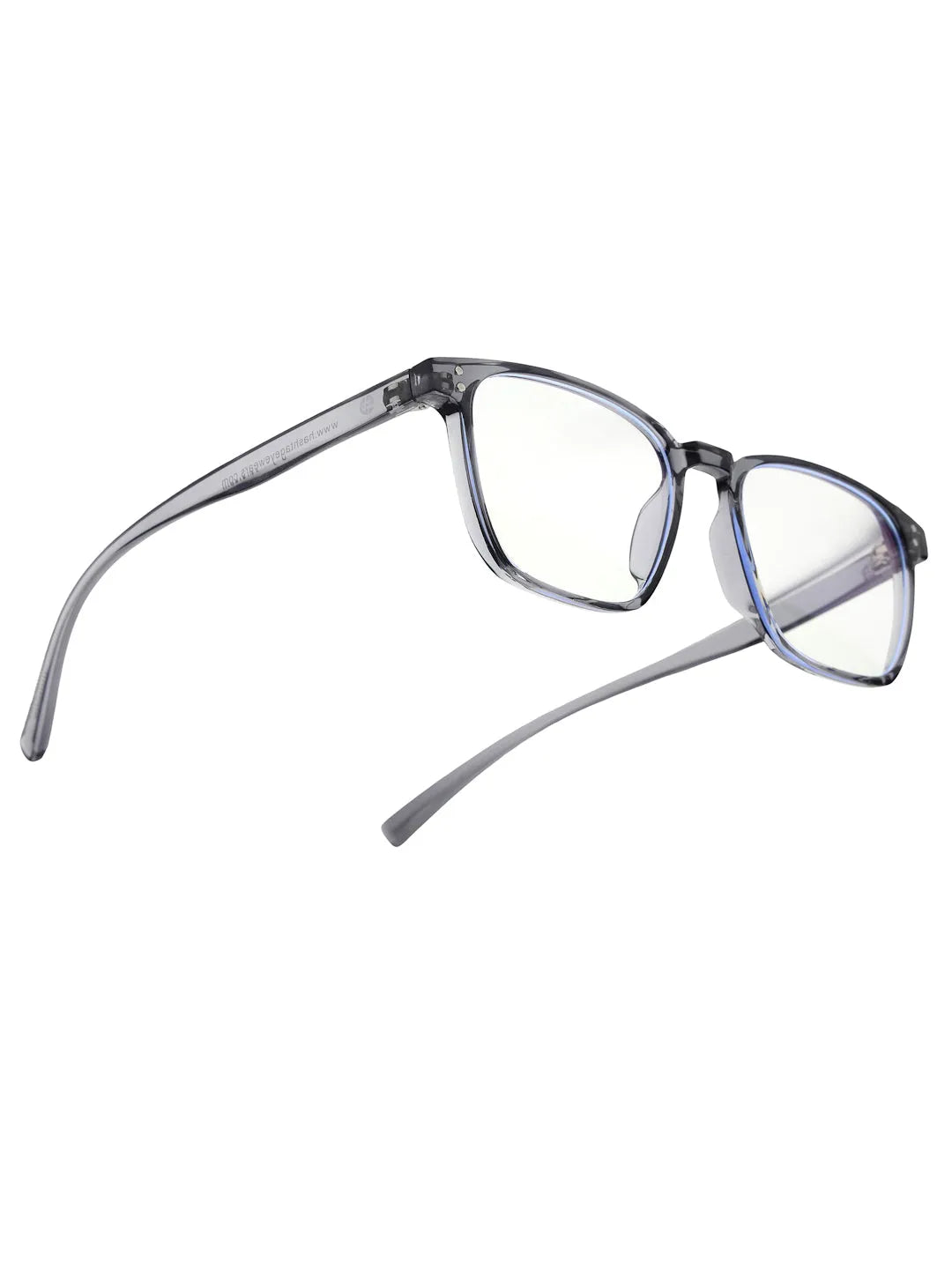Novara | Grey Medium Full Rim Wayfarer Computer Glasses for Men & Women [Blue Block]