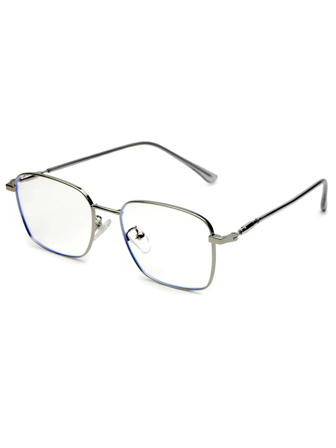 Fyrion | Silver Medium Full Rim RECTANGLE Computer Glasses for Men & Women [Blue Block]