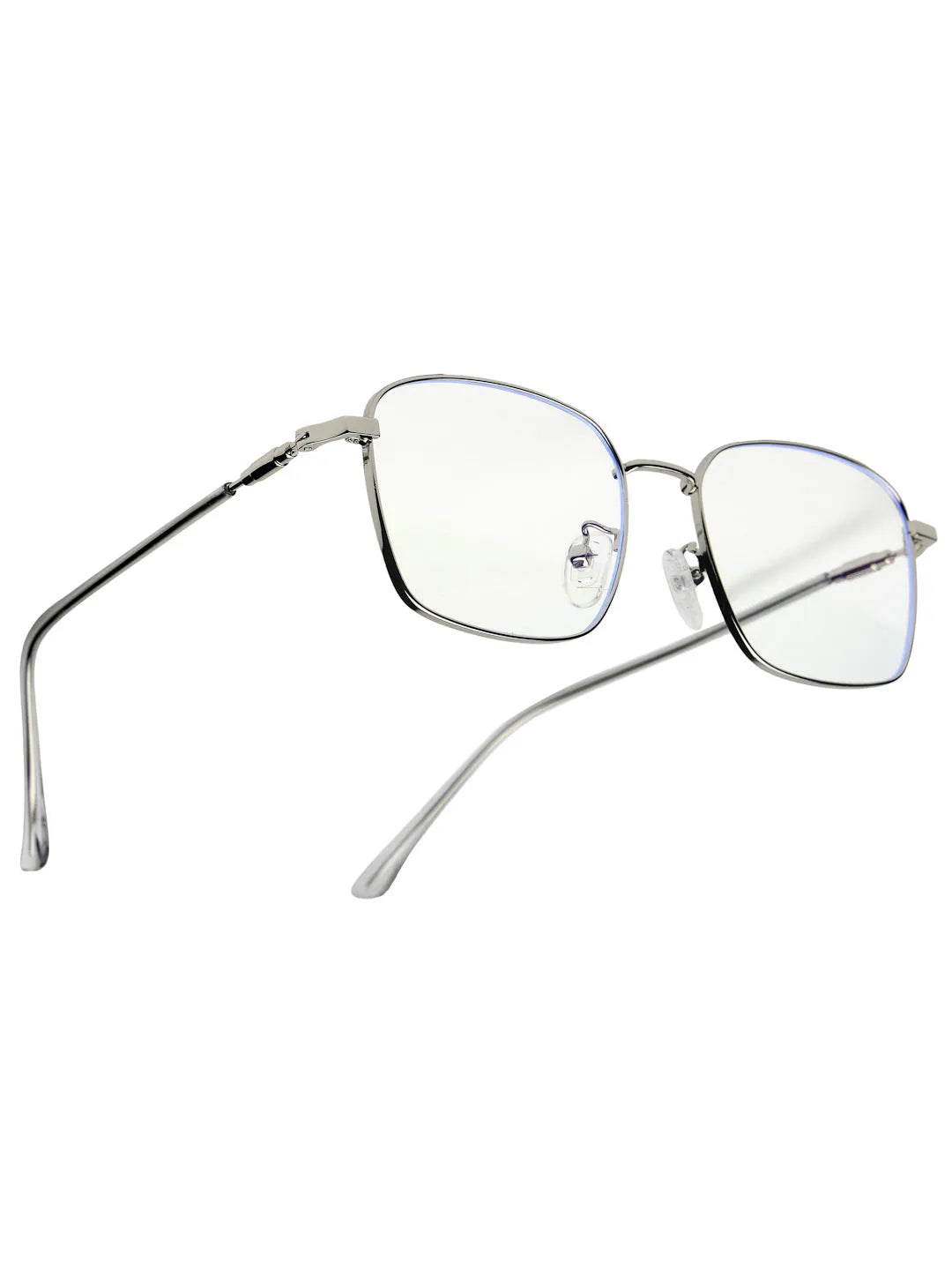 Fyrion | Silver Medium Full Rim RECTANGLE Computer Glasses for Men & Women [Blue Block]