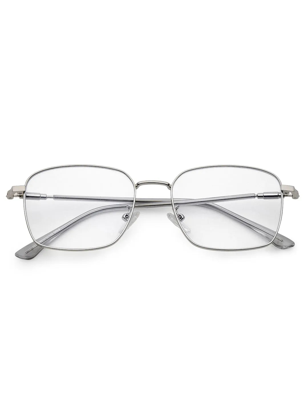 Fyrion | Silver Medium Full Rim RECTANGLE Computer Glasses for Men & Women [Blue Block]