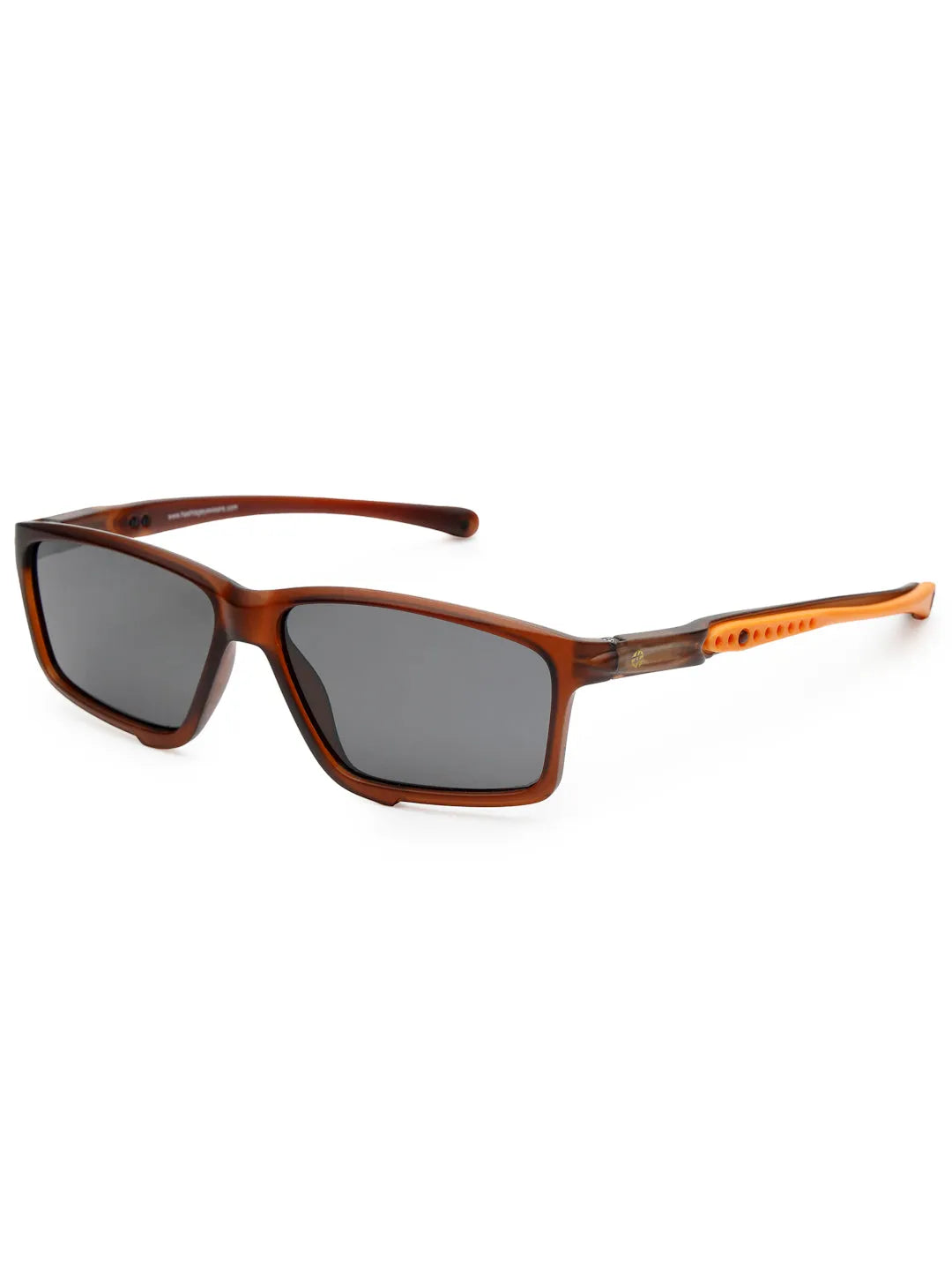 H2R | Brown Medium Full Rim Rectangle Sports for Men & Women [Polarized]