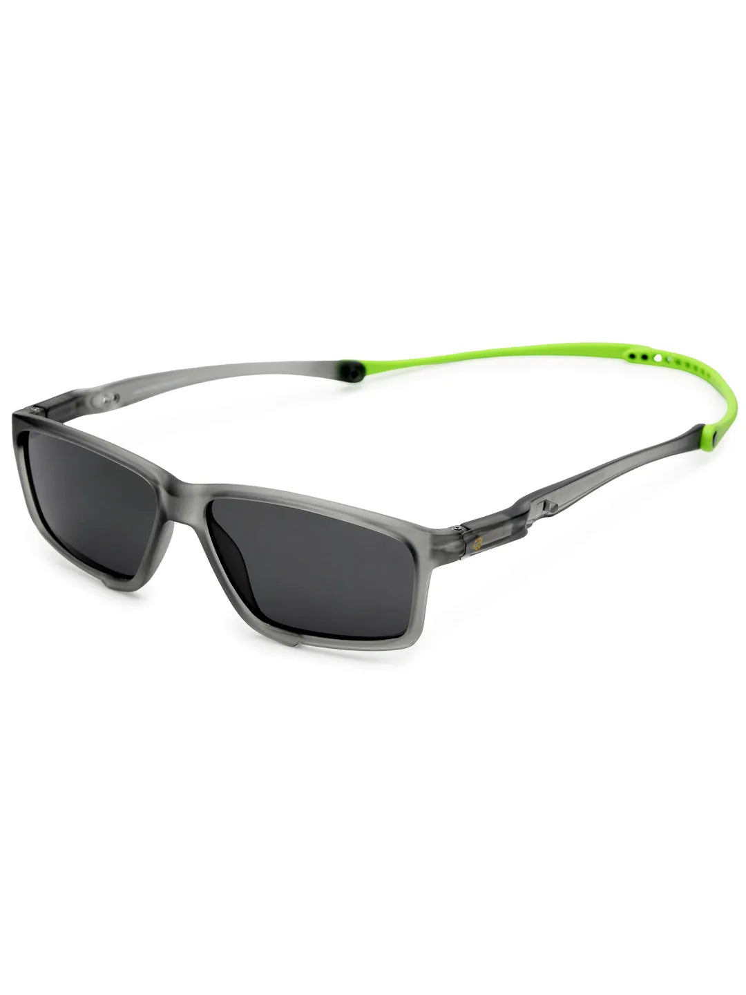 H2R | Grey/Green Medium Full Rim Rectangle Sports for Men & Women [Polarized]