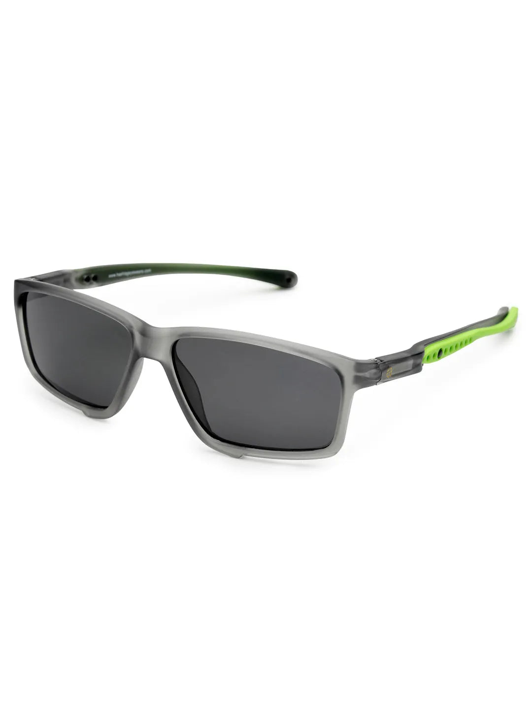 H2R | Grey/Green Medium Full Rim Rectangle Sports for Men & Women [Polarized]