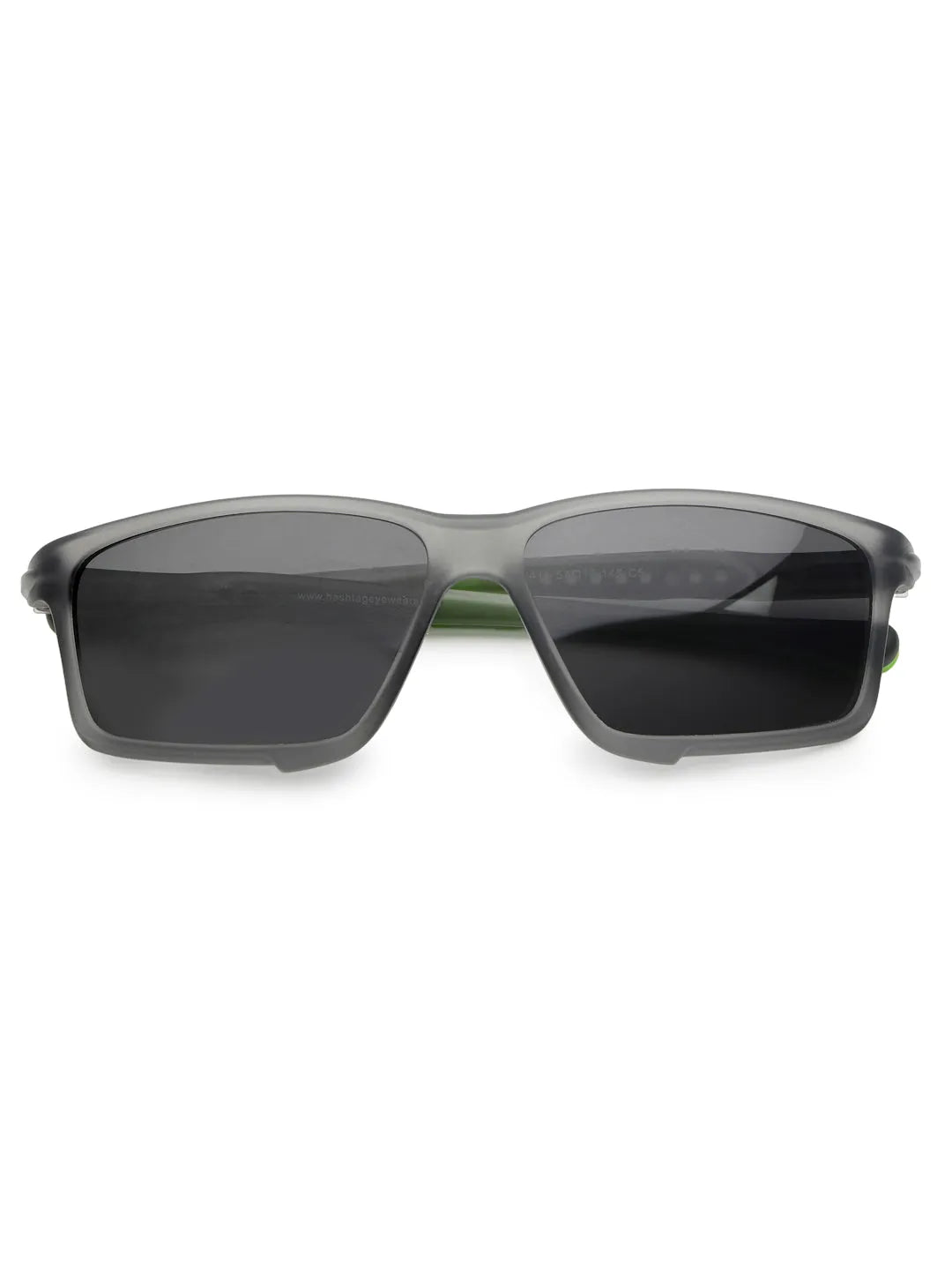 H2R | Grey/Green Medium Full Rim Rectangle Sports for Men & Women [Polarized]