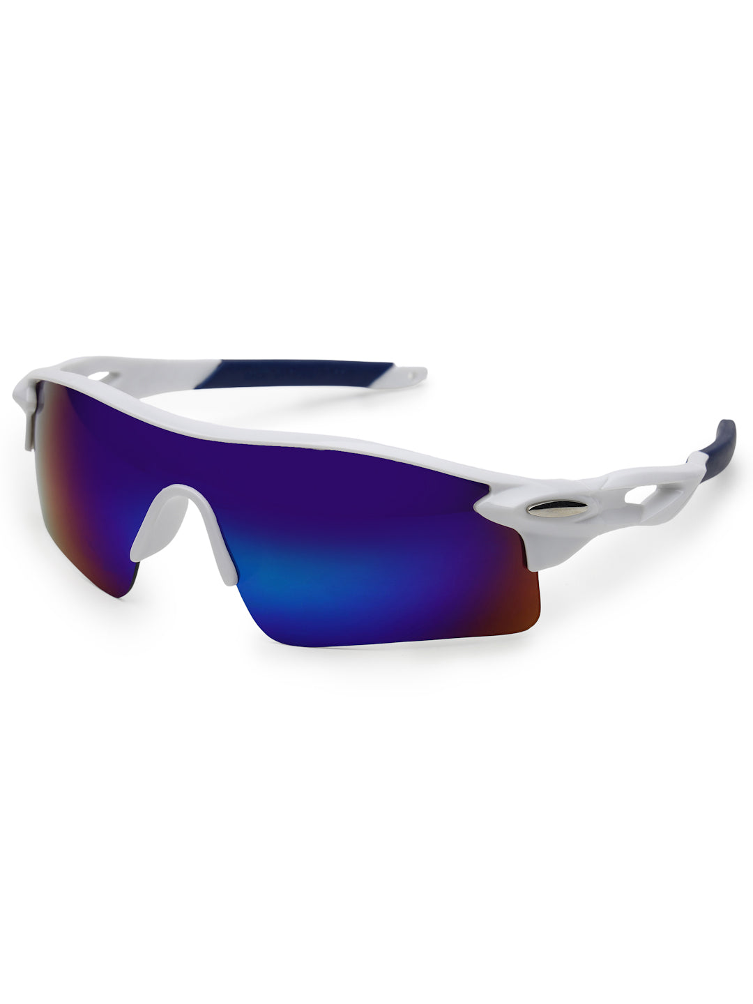 Griffey | White/Blue/Blue Medium Half Rim Shield Sports for Men & Women [UV-protected]