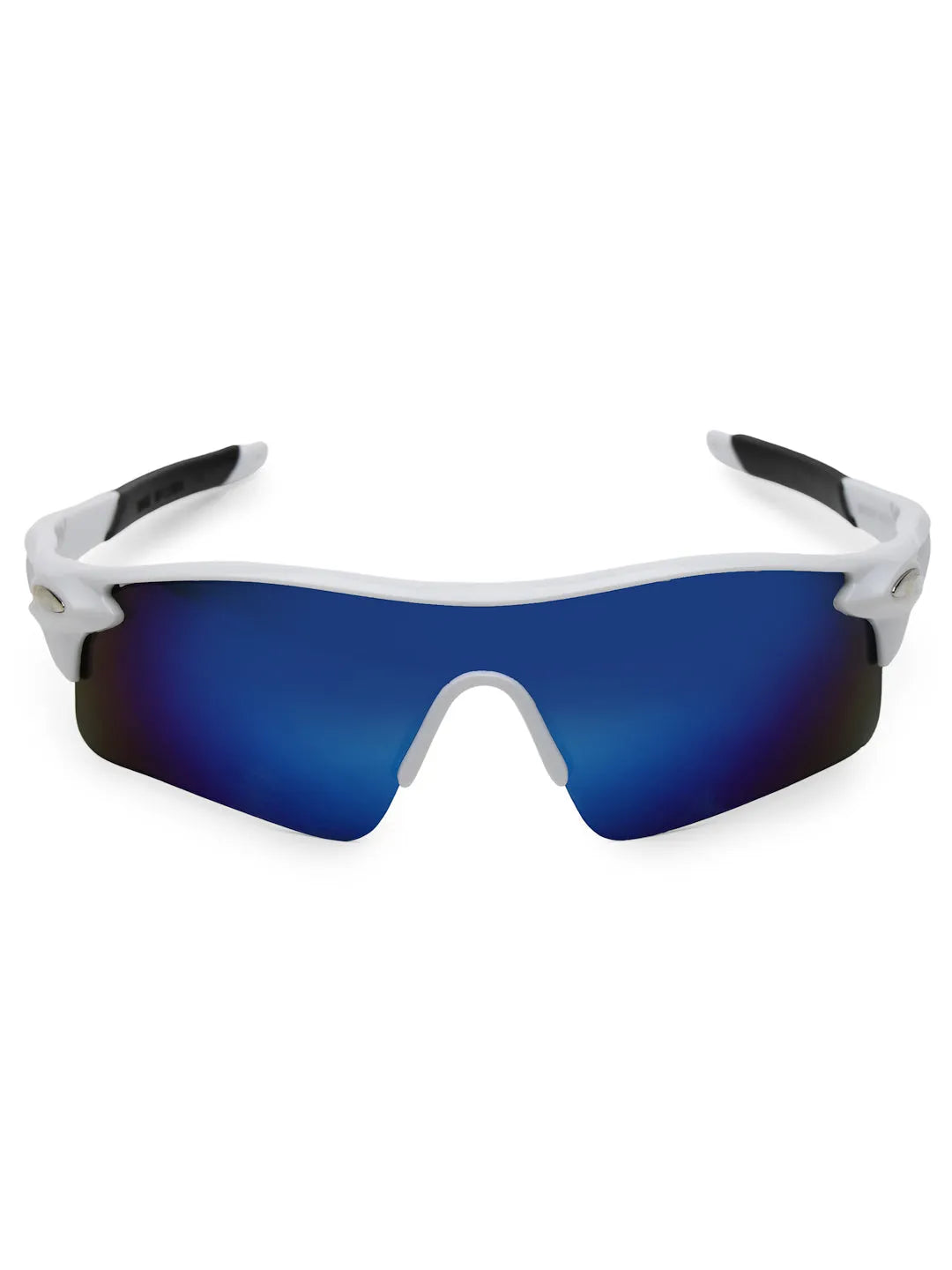 Griffey | White/Blue/Black Medium Half Rim Shield Sports for Men & Women [UV-protected]