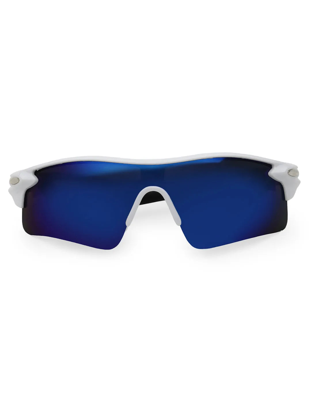 Griffey | White/Blue/Black Medium Half Rim Shield Sports for Men & Women [UV-protected]