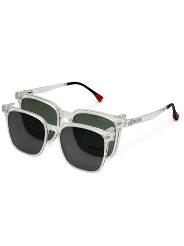 Blaze | Transparent Medium Full Rim Wayfarer Clip-on for Men & Women [Clip-on]