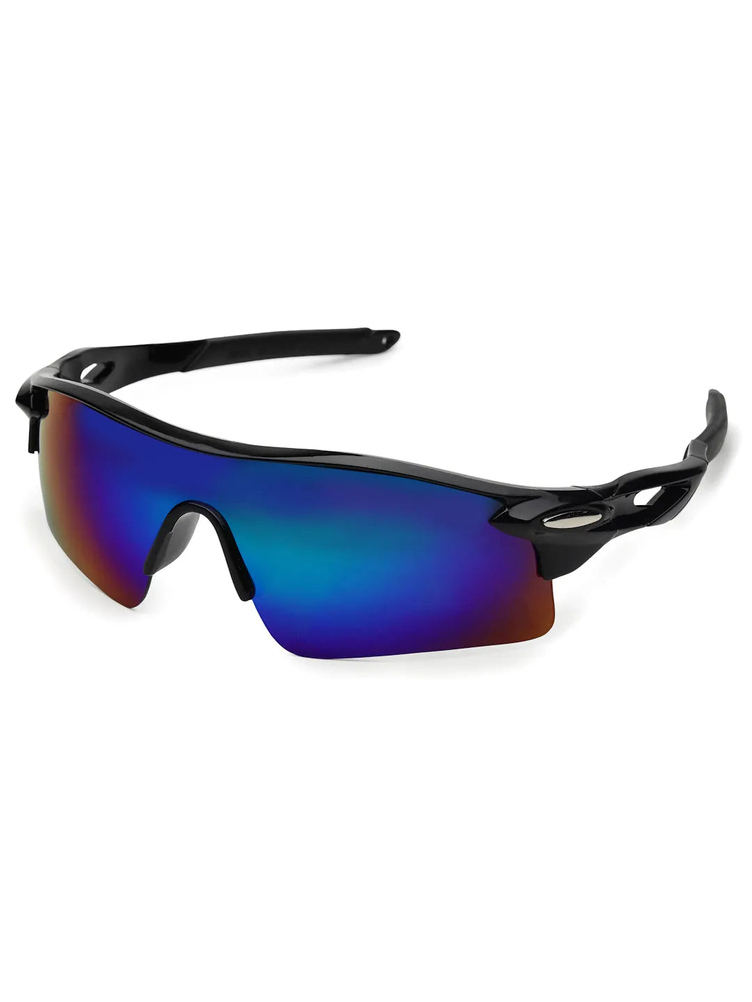 Griffey | Black/Blue/Black Medium Half Rim Shield Sports for Men & Women [UV-protected]