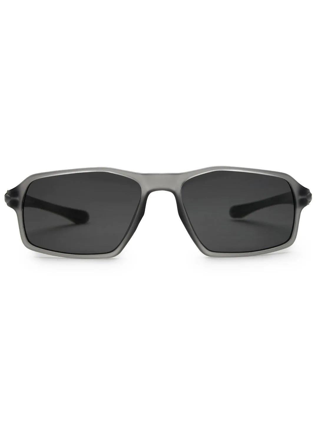 Sparks | Grey Large Full Rim Rectangle Sports for Men & Women Temple Tip Color Green [Polarized]