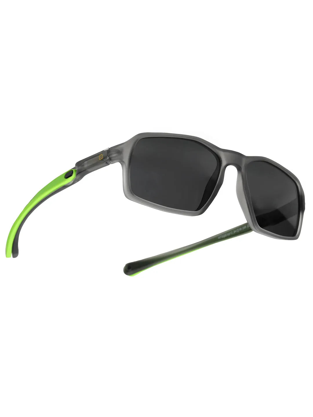Sparks | Grey Large Full Rim Rectangle Sports for Men & Women Temple Tip Color Green [Polarized]