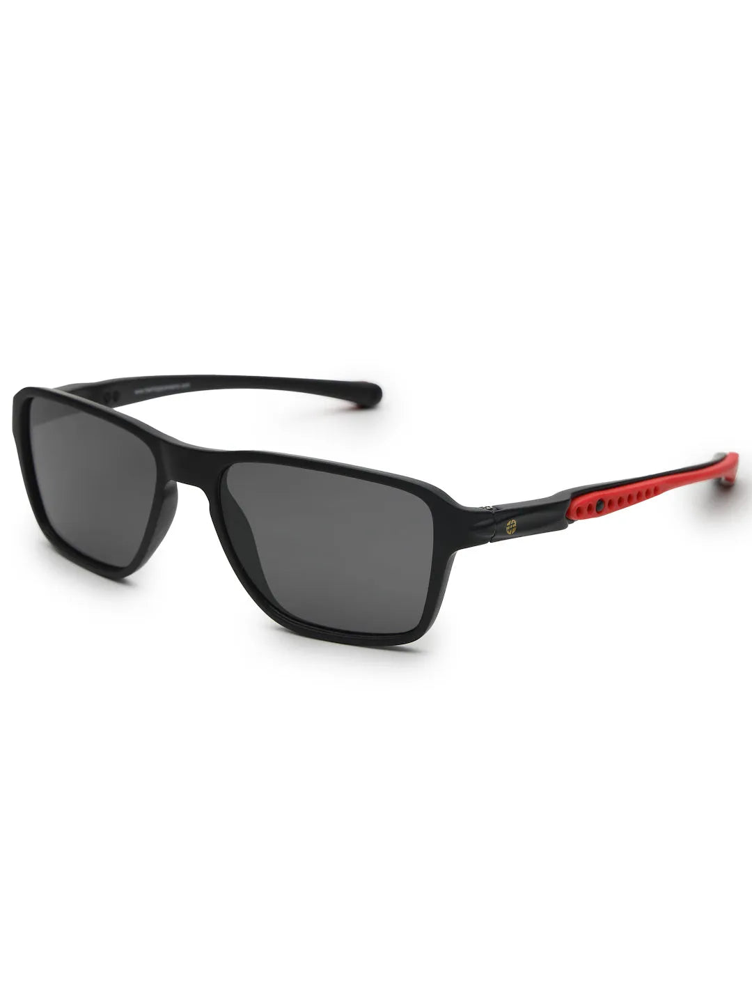 Rift | Black Large Full Rim Rectangle Sports for Men & Women [Polarized]
