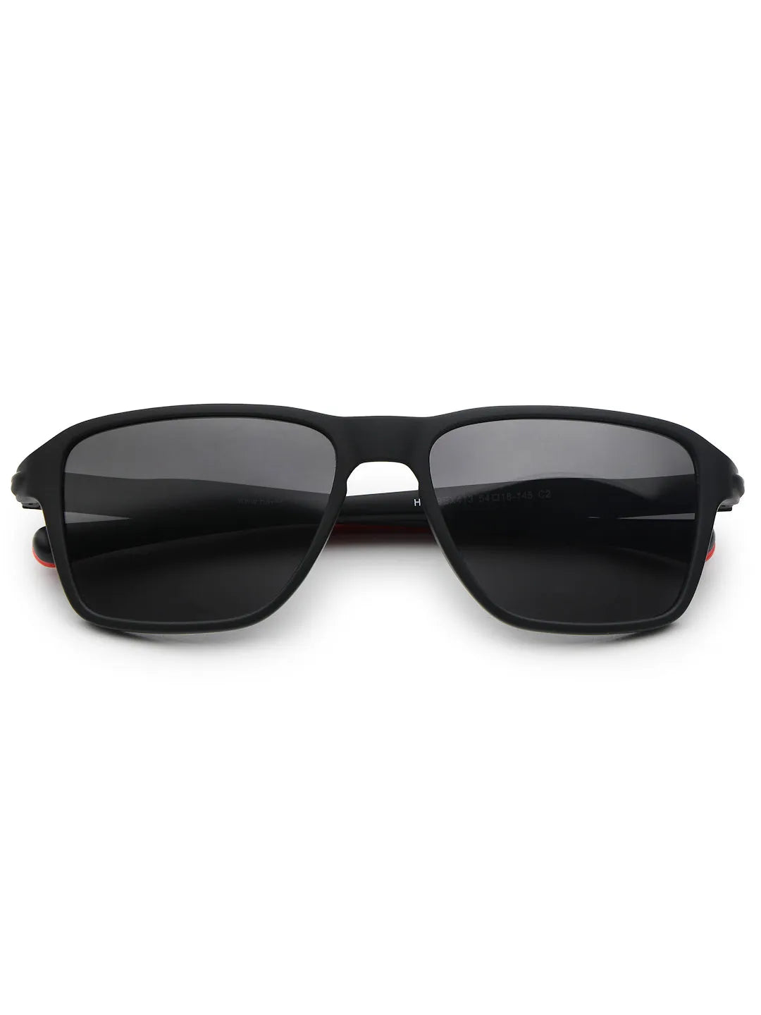 Rift | Black Large Full Rim Rectangle Sports for Men & Women [Polarized]