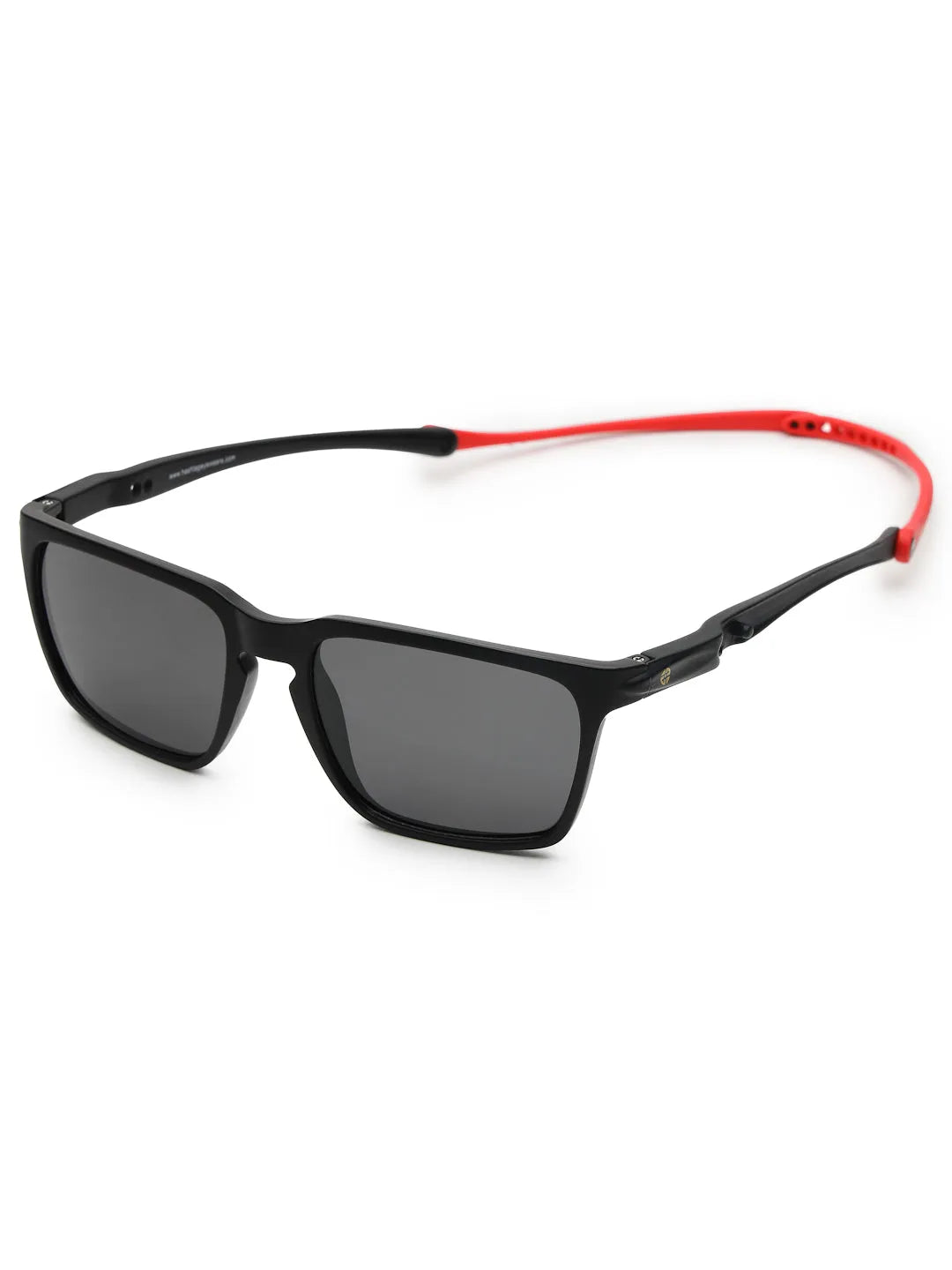 DragGo | Black Medium Full Rim Rectangle Sports for Men & Women [Polarized]
