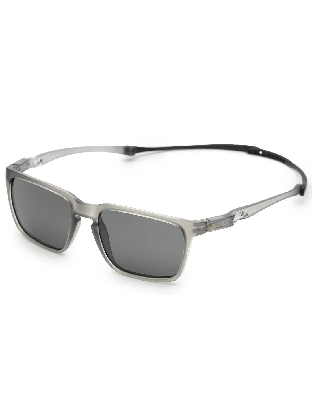 DragGo | Grey Medium Full Rim Rectangle Sports for Men & Women Temple Tip Color Black [Polarized]