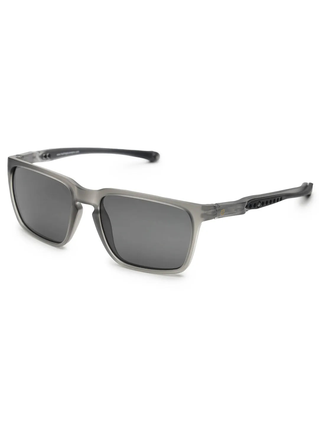 DragGo | Grey Medium Full Rim Rectangle Sports for Men & Women Temple Tip Color Black [Polarized]