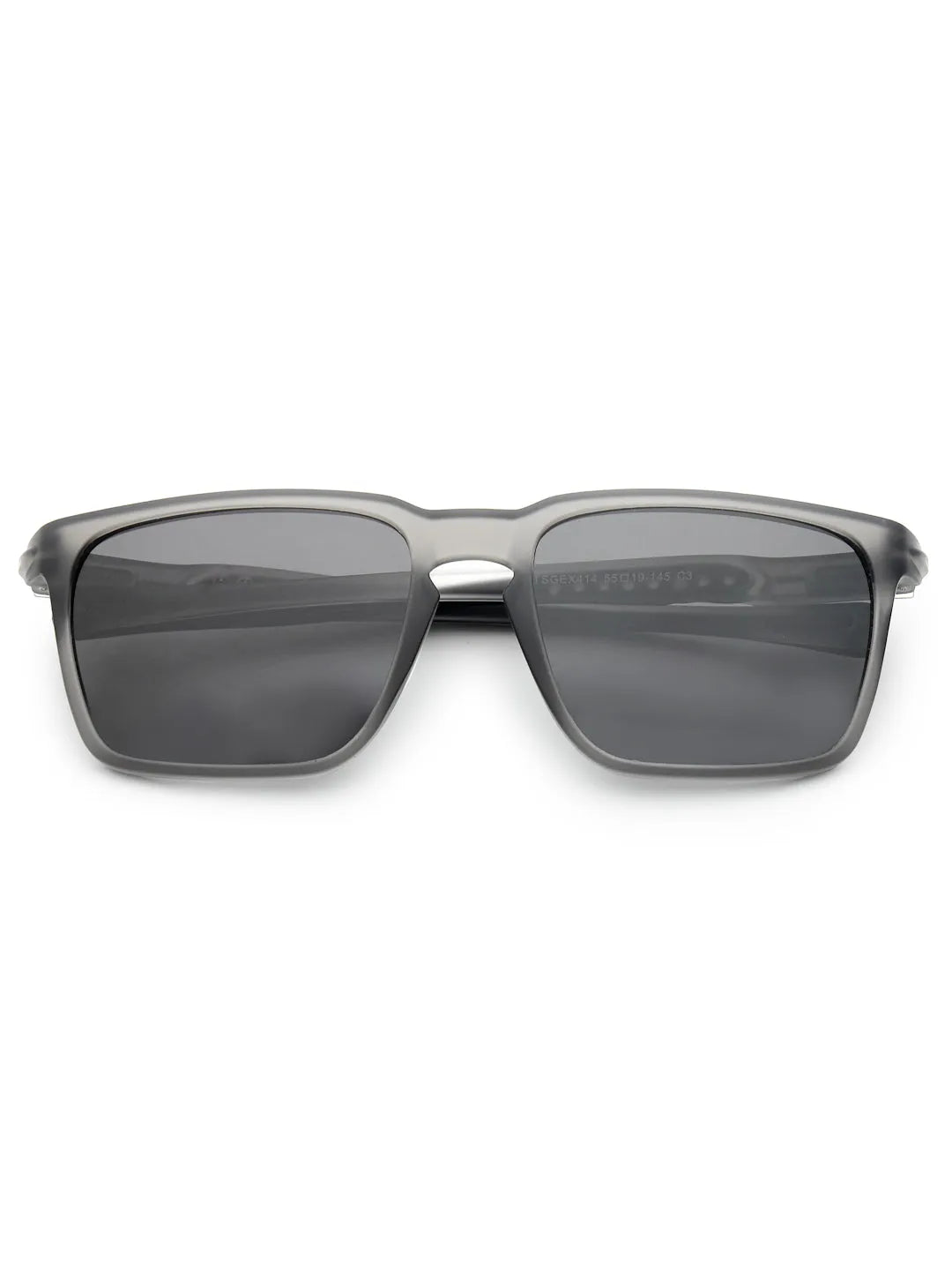 DragGo | Grey Medium Full Rim Rectangle Sports for Men & Women Temple Tip Color Black [Polarized]