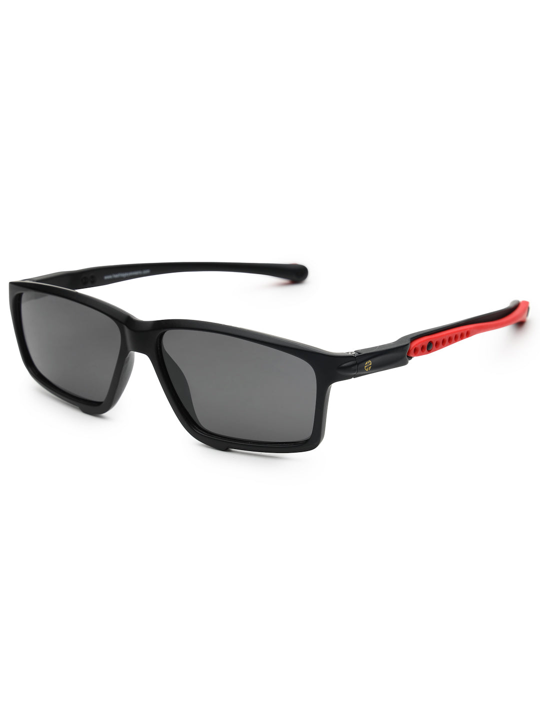H2R | Black Medium Full Rim Rectangle Sports for Men & Women [Polarized]
