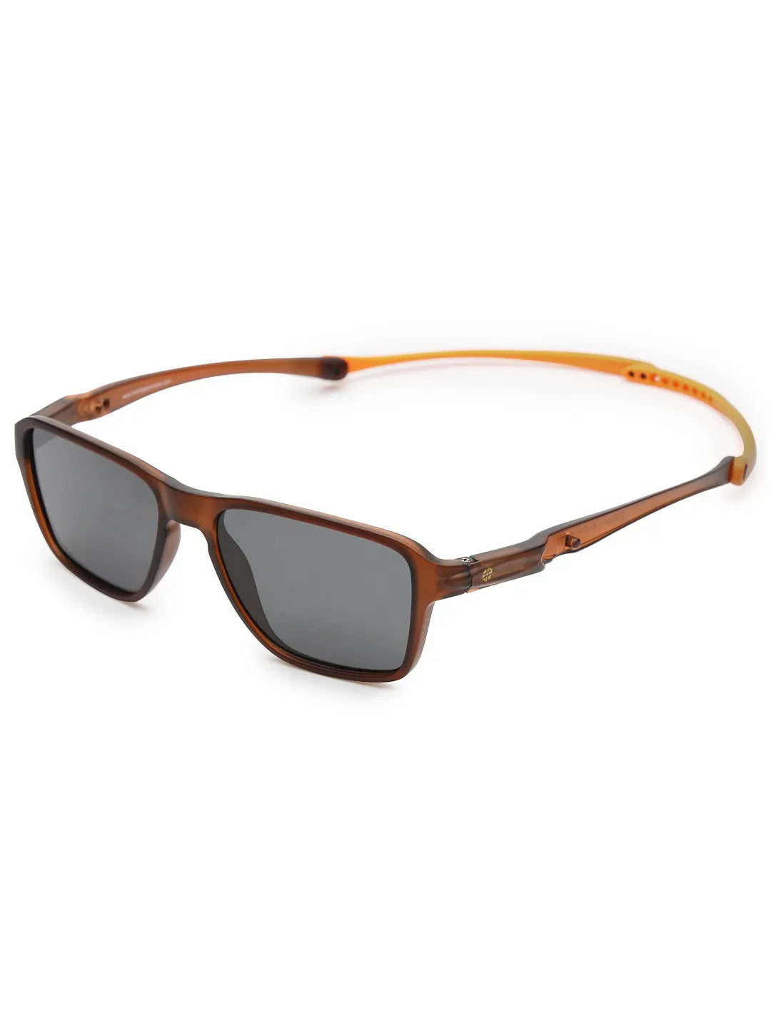Rift | Brown Large Full Rim Rectangle Sports for Men & Women [Polarized]