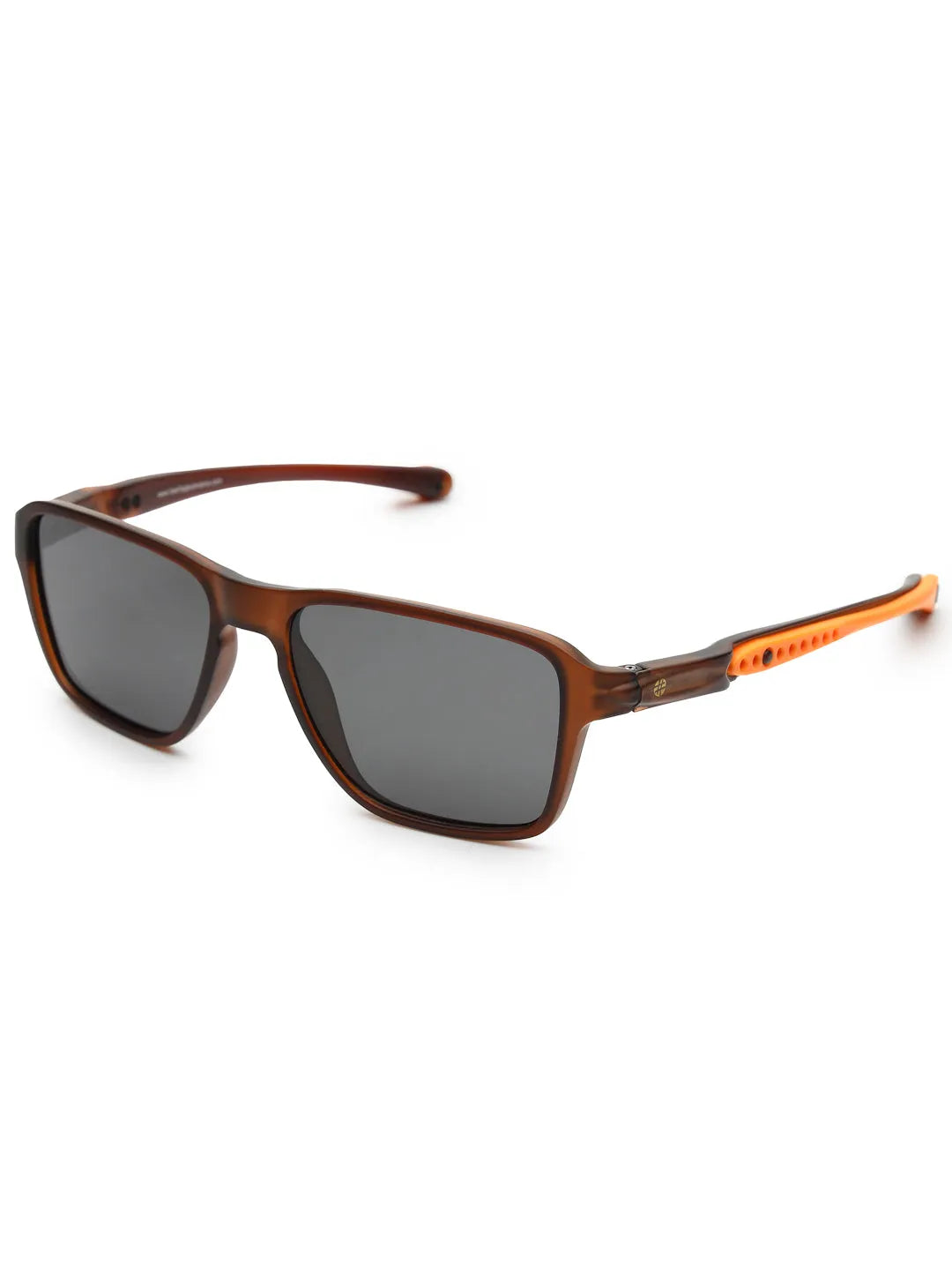 Rift | Brown Large Full Rim Rectangle Sports for Men & Women [Polarized]
