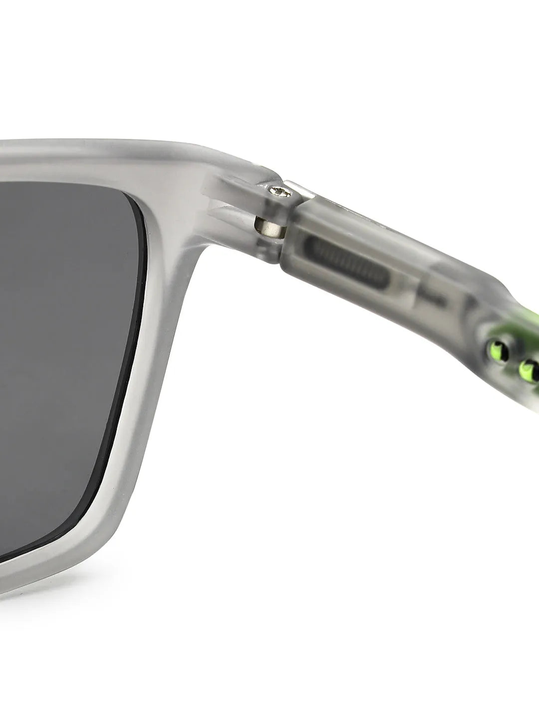 DragGo | Grey Medium Full Rim Rectangle Sports for Men & Women Temple Tip Color Green [Polarized]