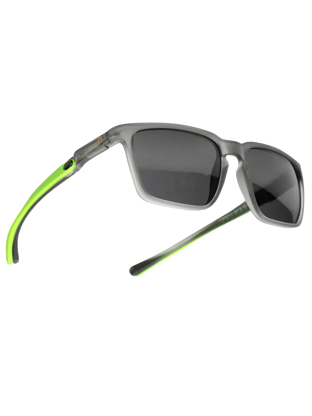 DragGo | Grey Medium Full Rim Rectangle Sports for Men & Women Temple Tip Color Green [Polarized]