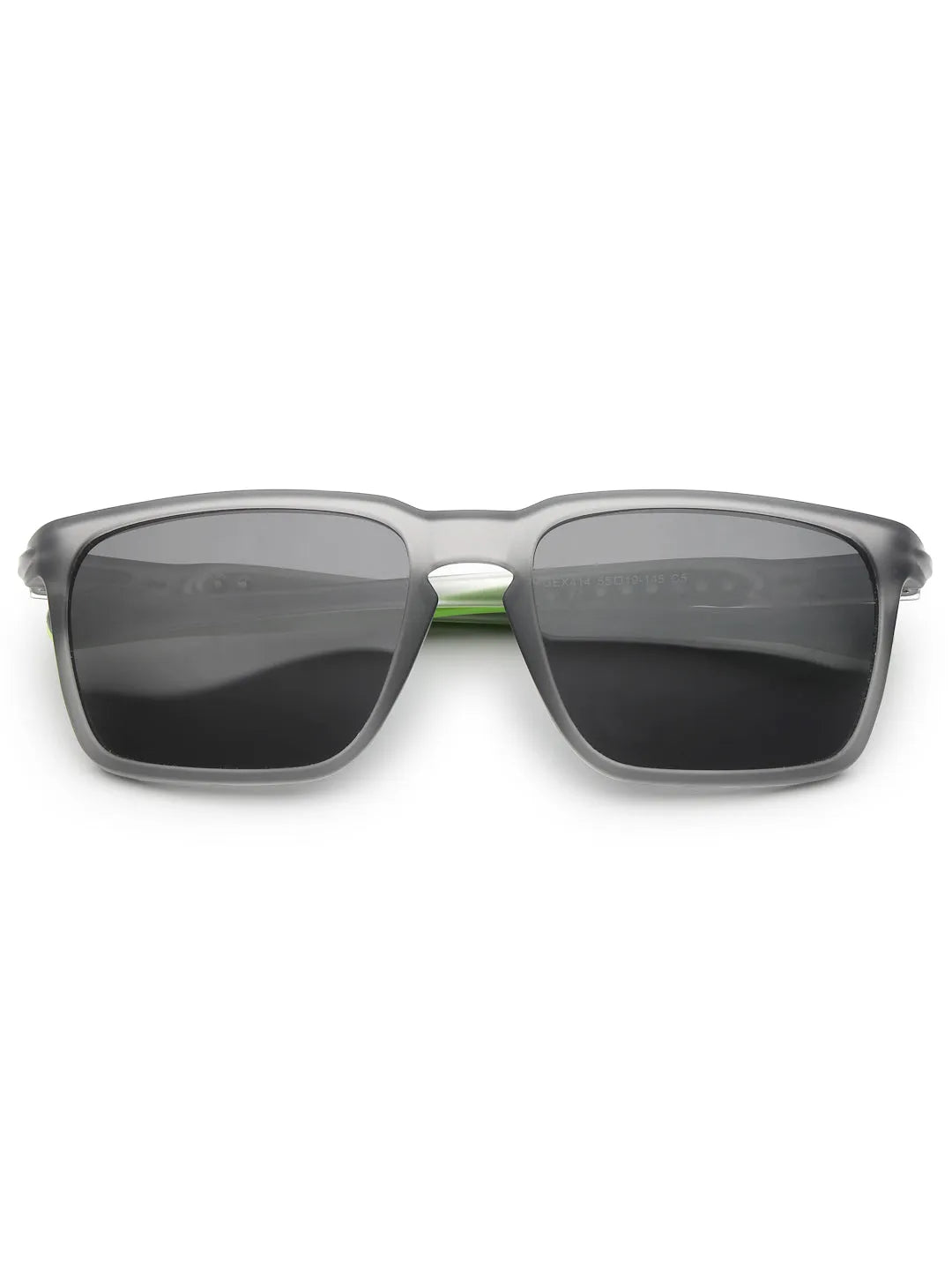 DragGo | Grey Medium Full Rim Rectangle Sports for Men & Women Temple Tip Color Green [Polarized]