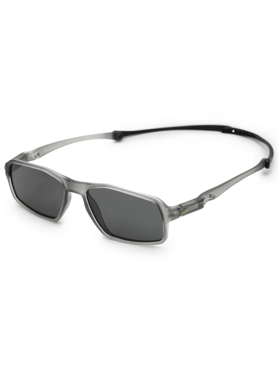 Sparks | Grey Large Full Rim Rectangle Sports for Men & Women Temple Tip Color Black [Polarized]