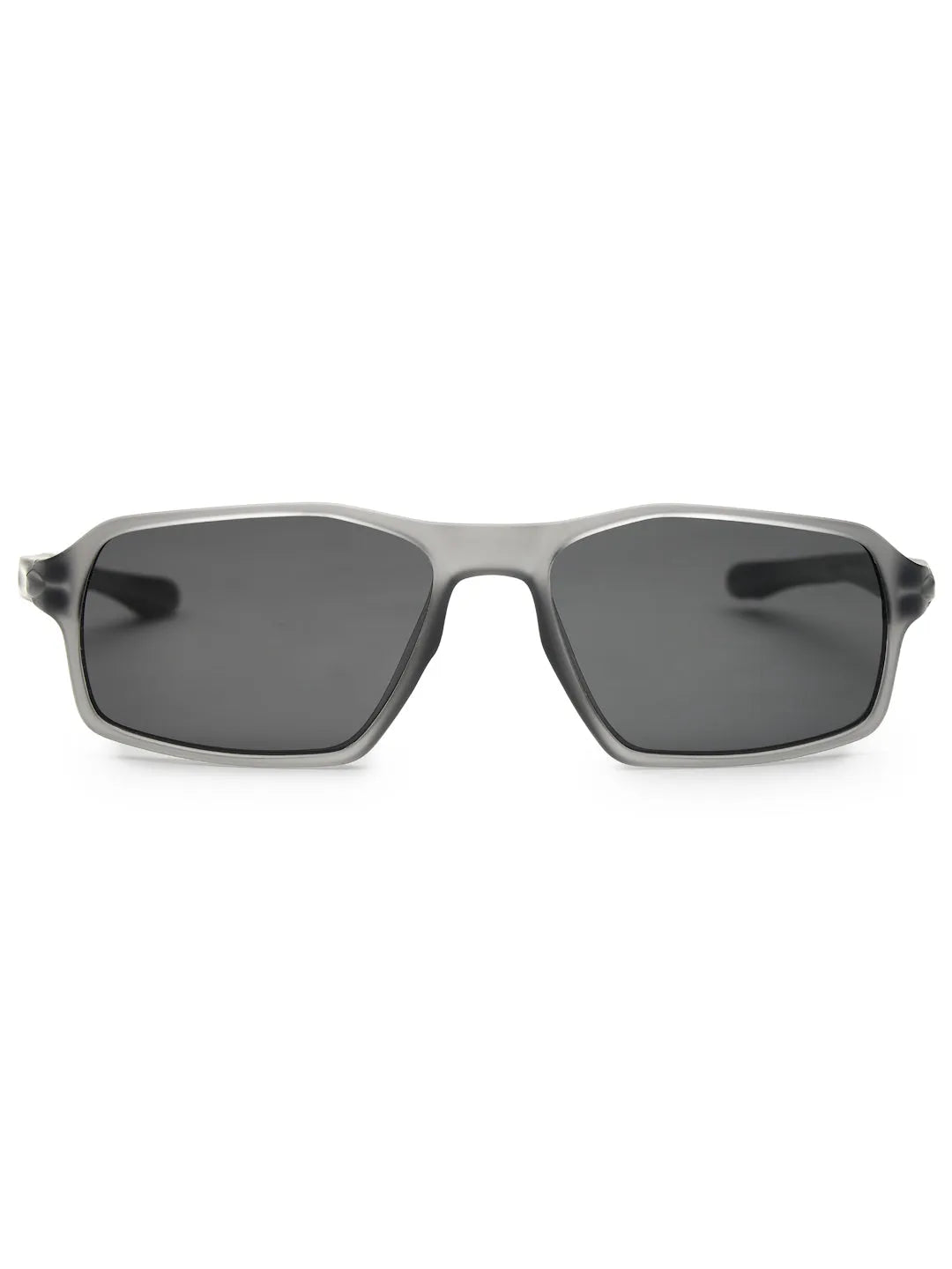 Sparks | Grey Large Full Rim Rectangle Sports for Men & Women Temple Tip Color Black [Polarized]
