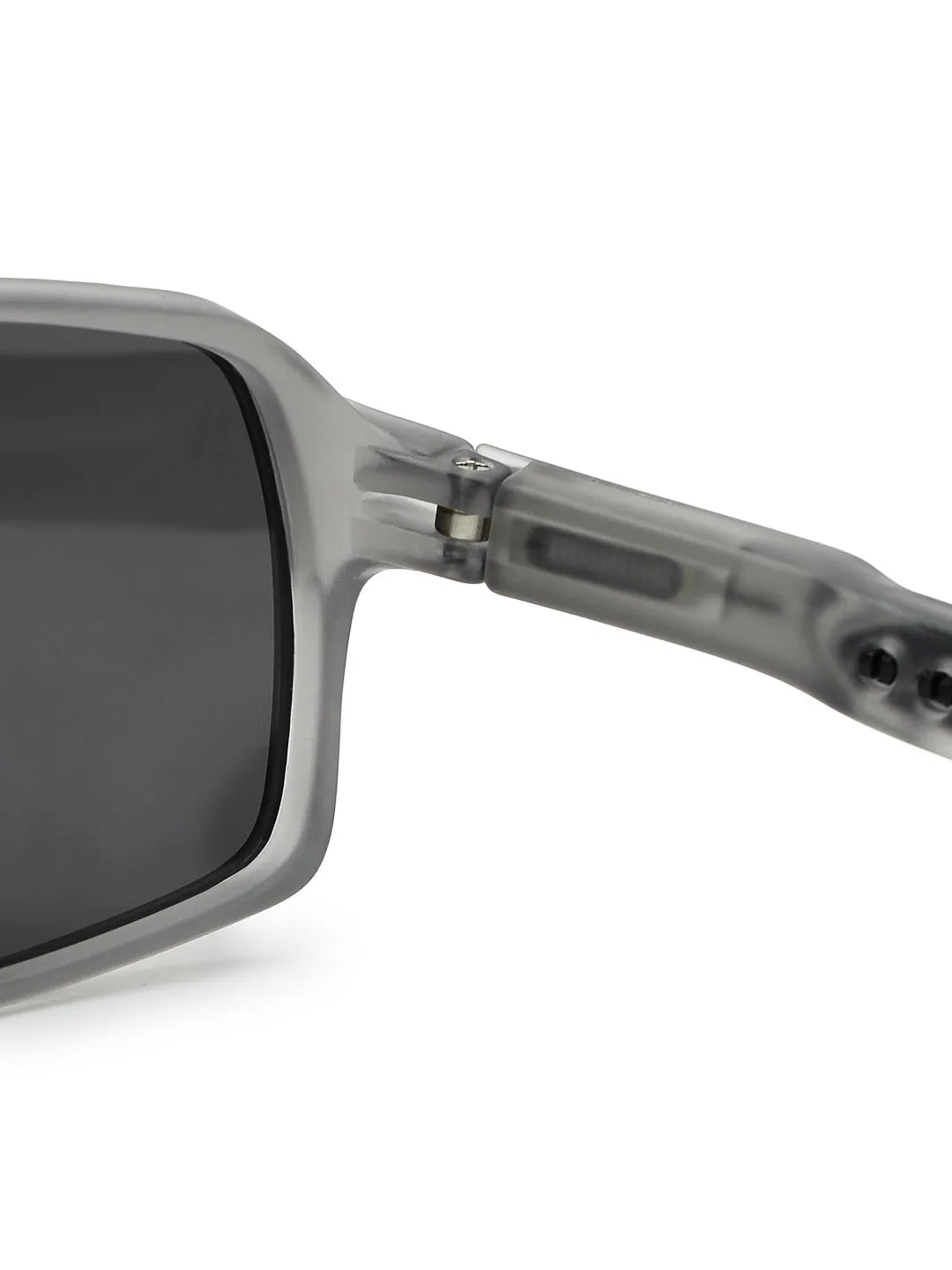 Sparks | Grey Large Full Rim Rectangle Sports for Men & Women Temple Tip Color Black [Polarized]