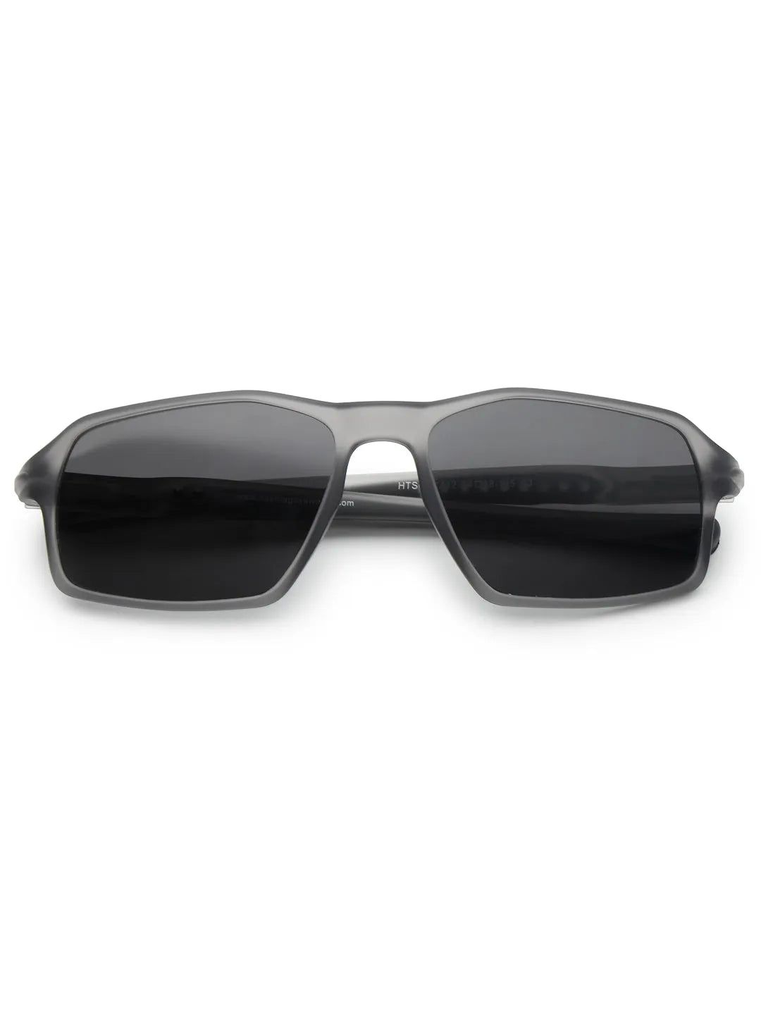 Sparks | Grey Large Full Rim Rectangle Sports for Men & Women Temple Tip Color Black [Polarized]