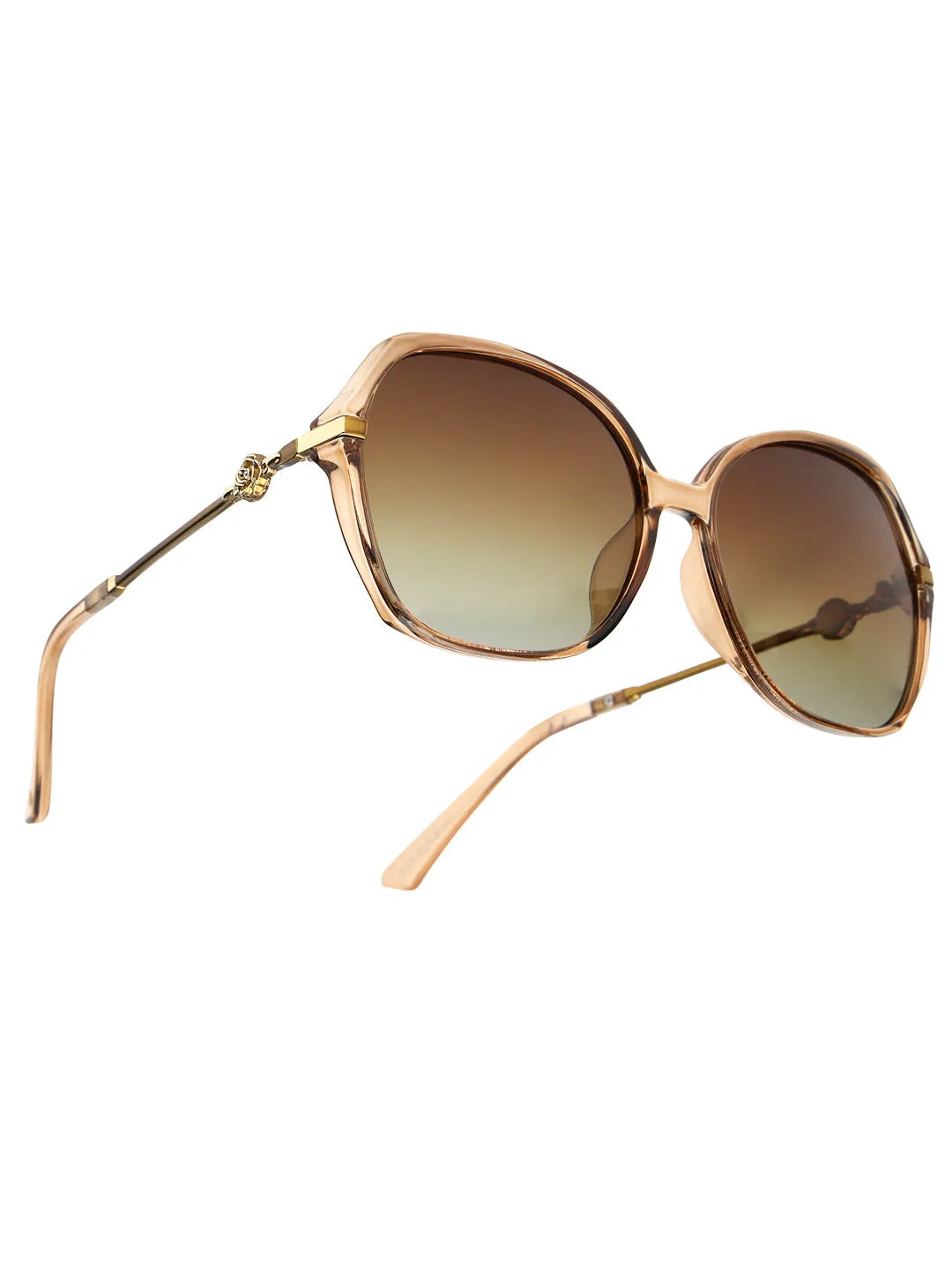 Gaelion | Gradient Brown Large Full Rim Square Sunglasses for Women [Polarized]
