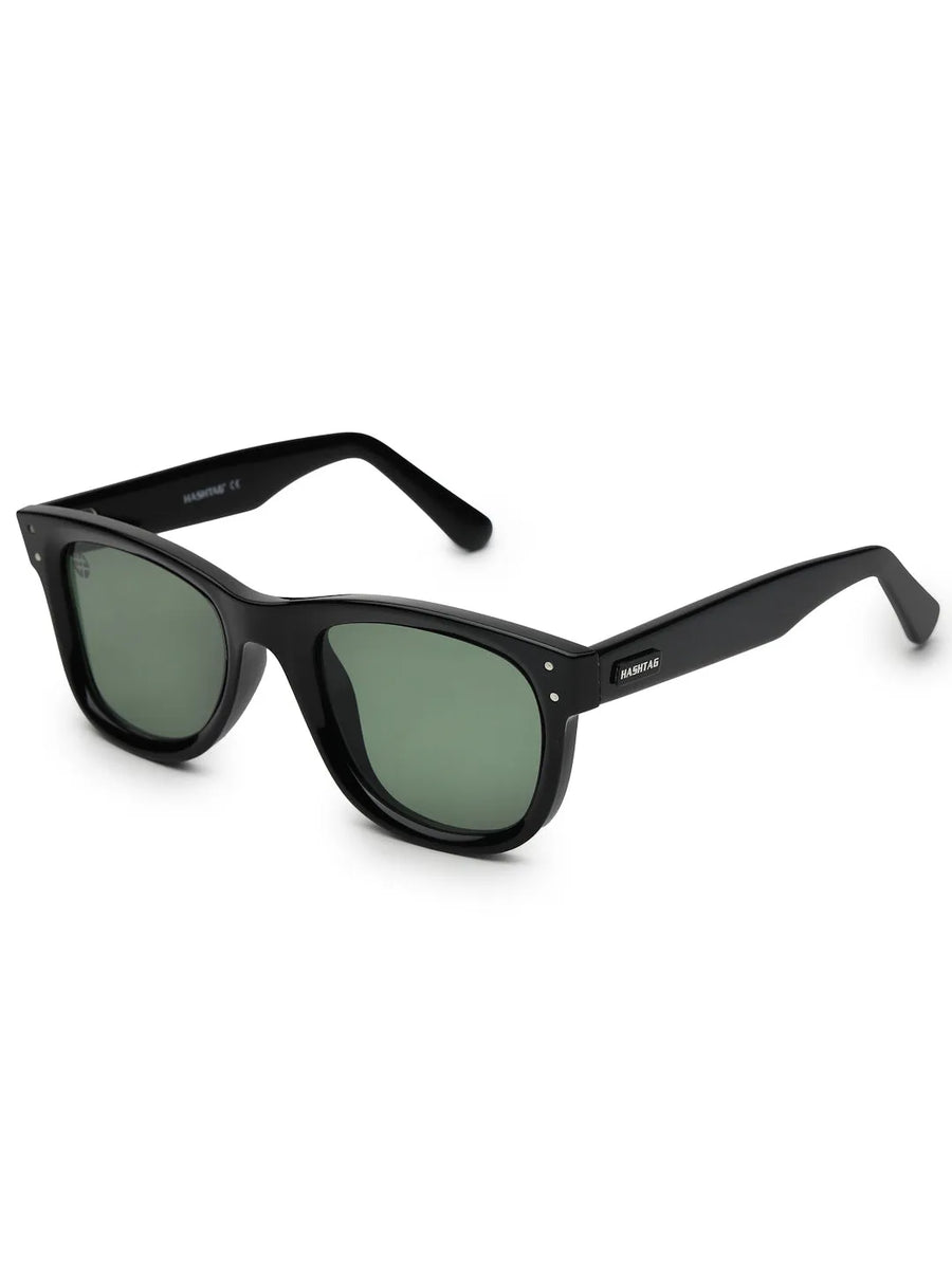 Nebulix | Black Medium Full Rim Wayfarer Sunglasses for Men [UV-protected]