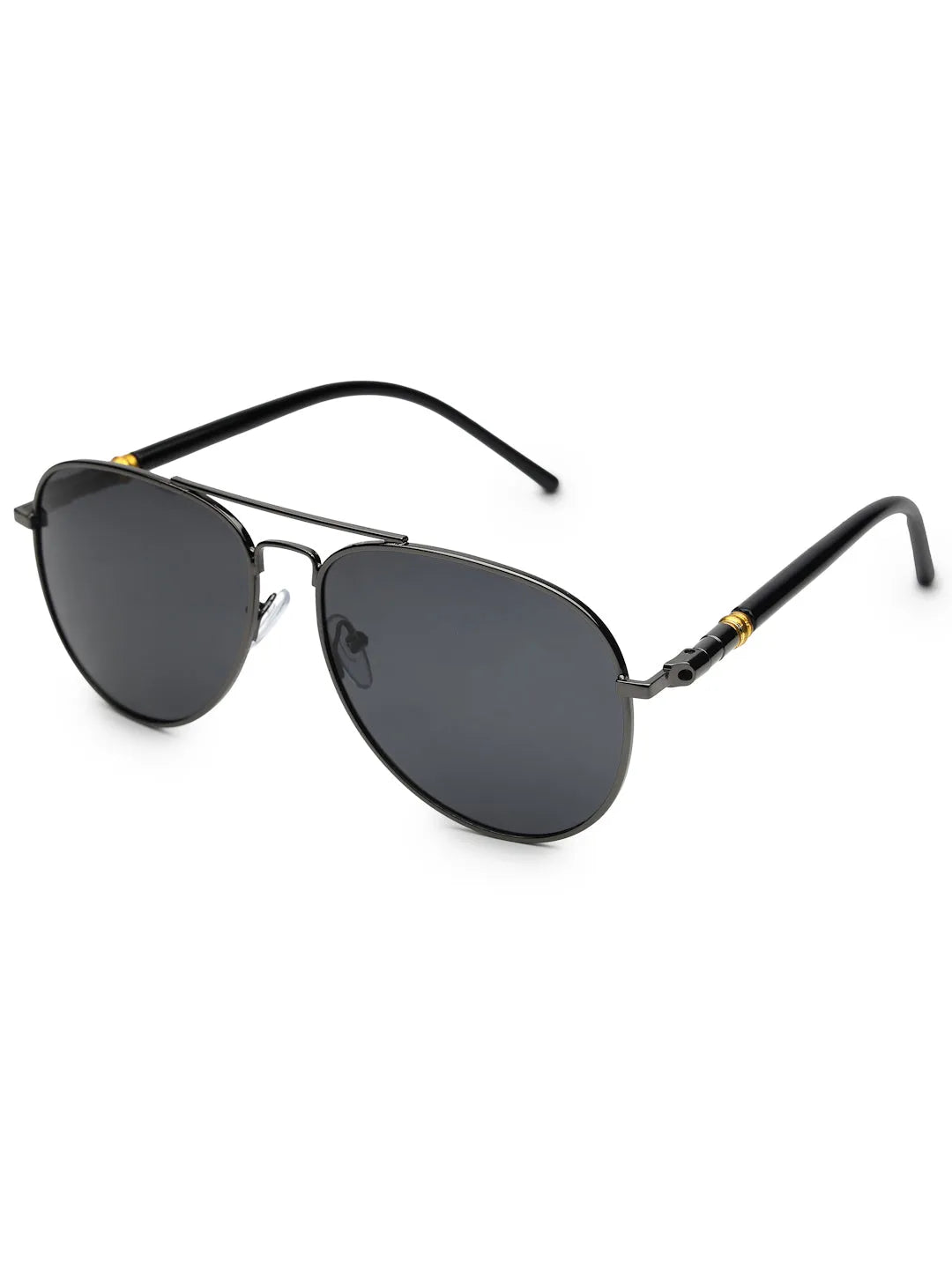 Vesper | Black Medium Full Rim Aviator Sunglasses for Men [Polarized]