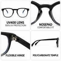 Rivena | Black Small Full Rim Square Computer Glasses for Men & Women [Blue Block]